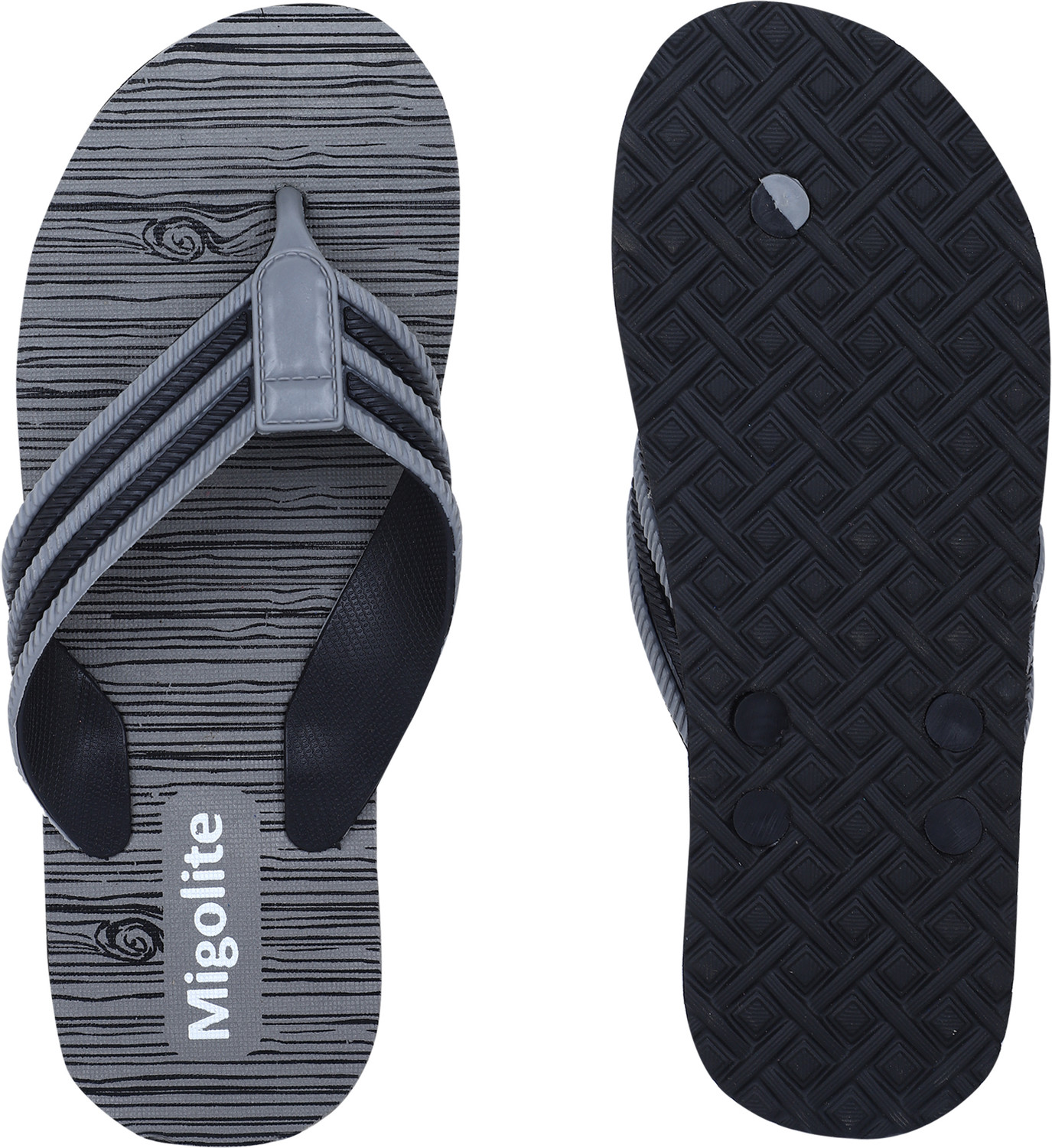 Image of MIGOLITE Men Migolite Mens Flip Flops with Unique Wood Print Design |& Stylish Slippers