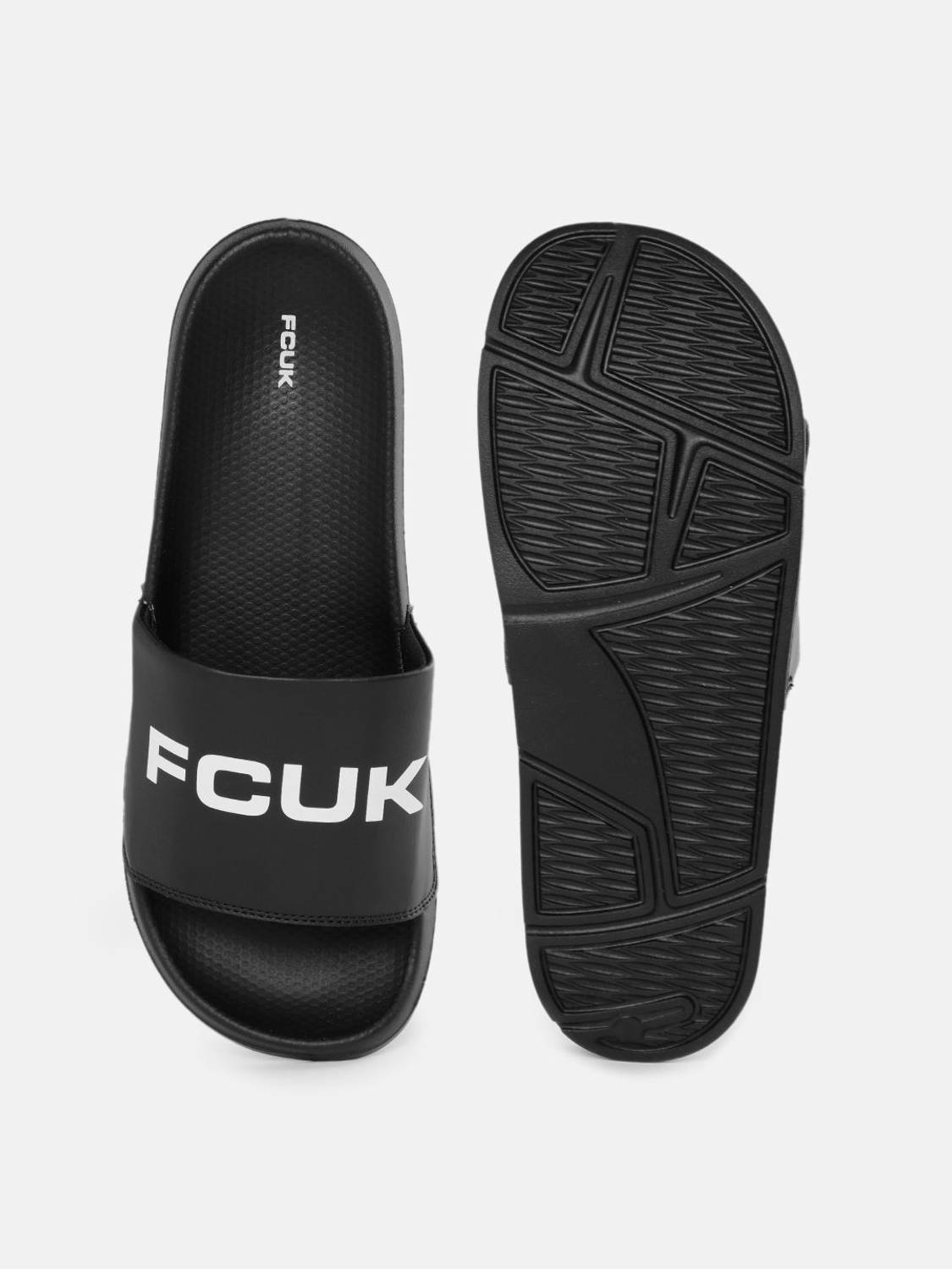 FCUK Men Black Slides - Image 5