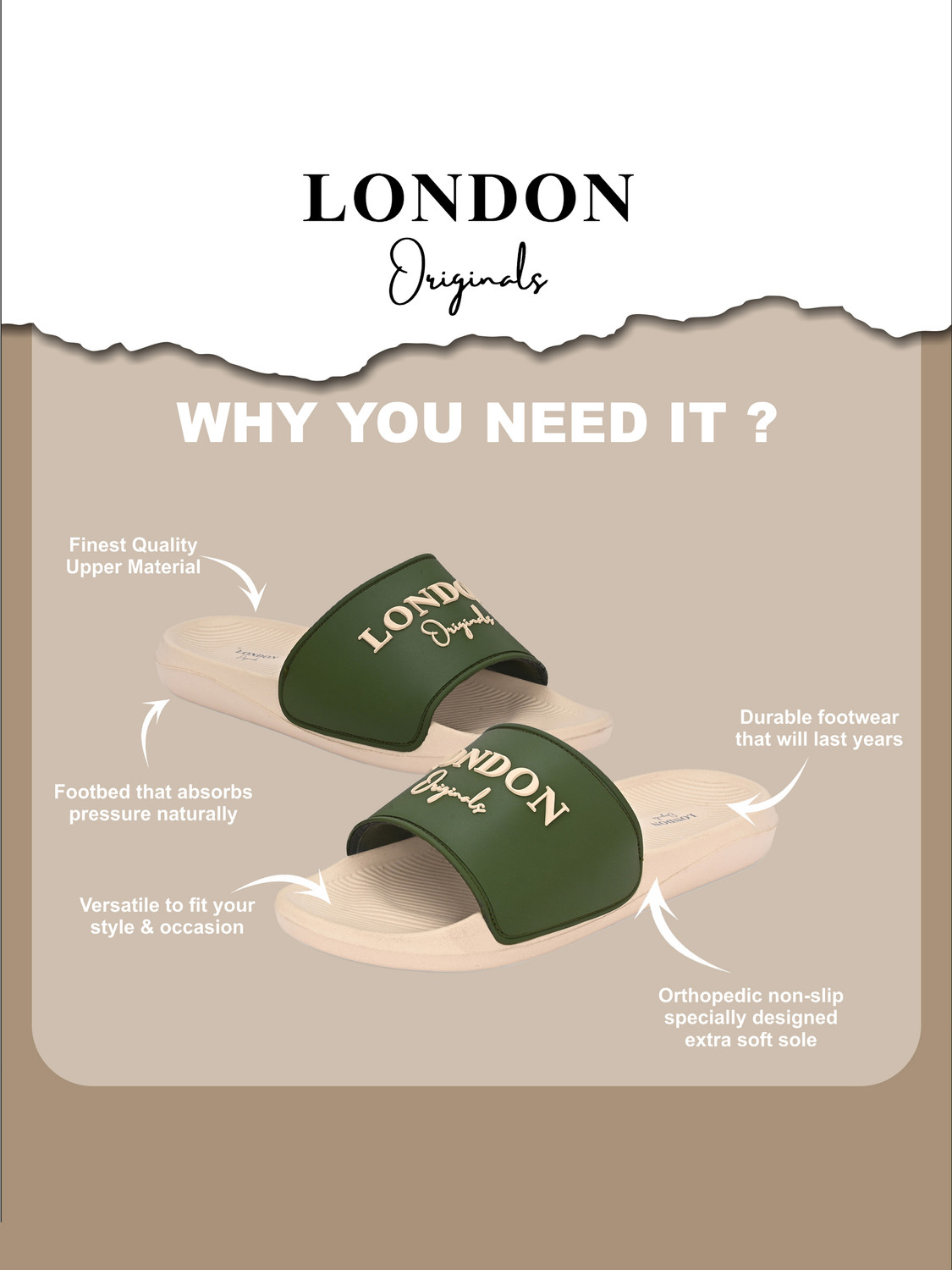 Image of London Originals Men Soft Comfortable Trendy Chappal Casual Lightweight Men Slippers for Daily Wear Slides