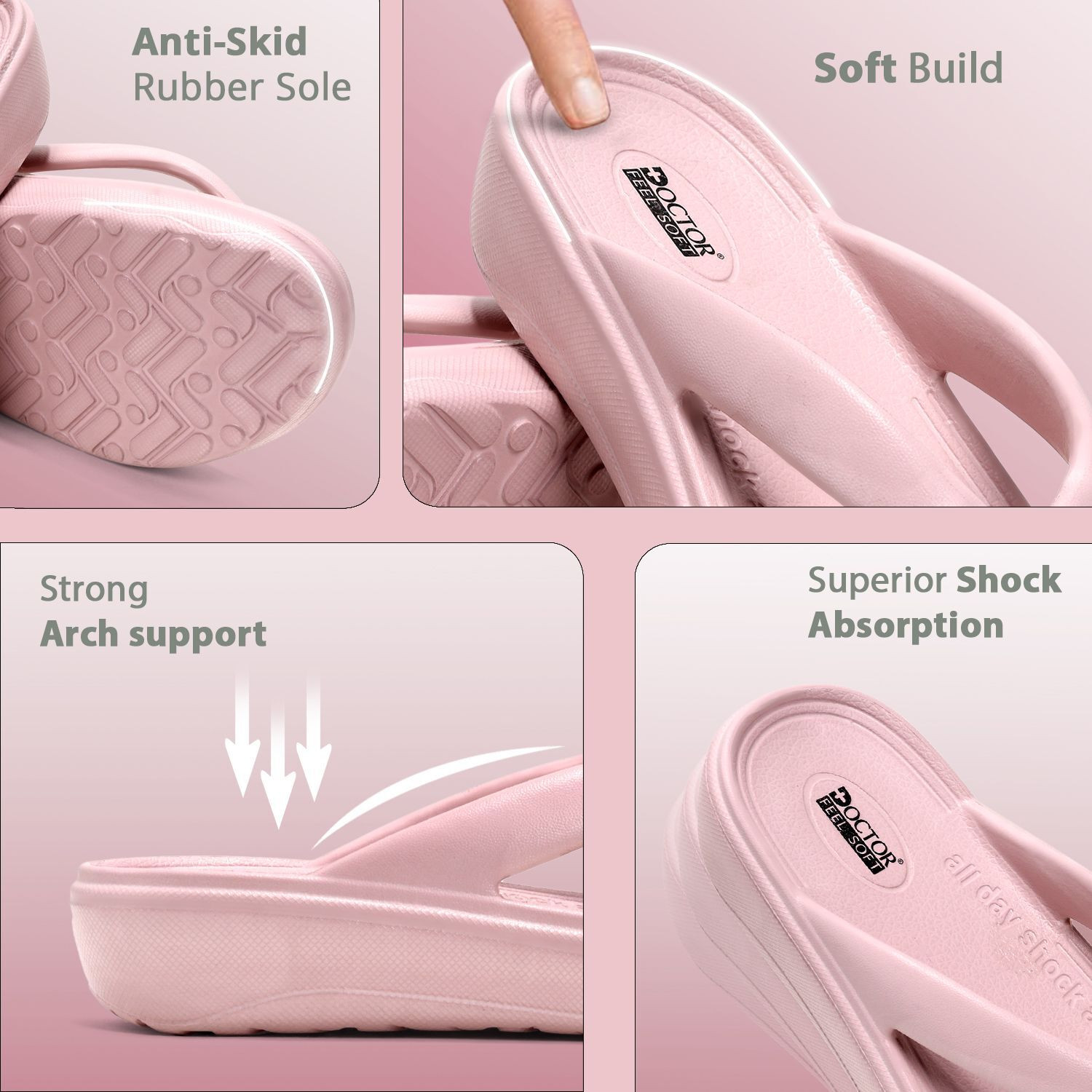 Image of DOCTOR FEEL SOFT Women Slippers Lightweight Soft Cushion Sole for Comfortable Daily Walking Use! Slippers