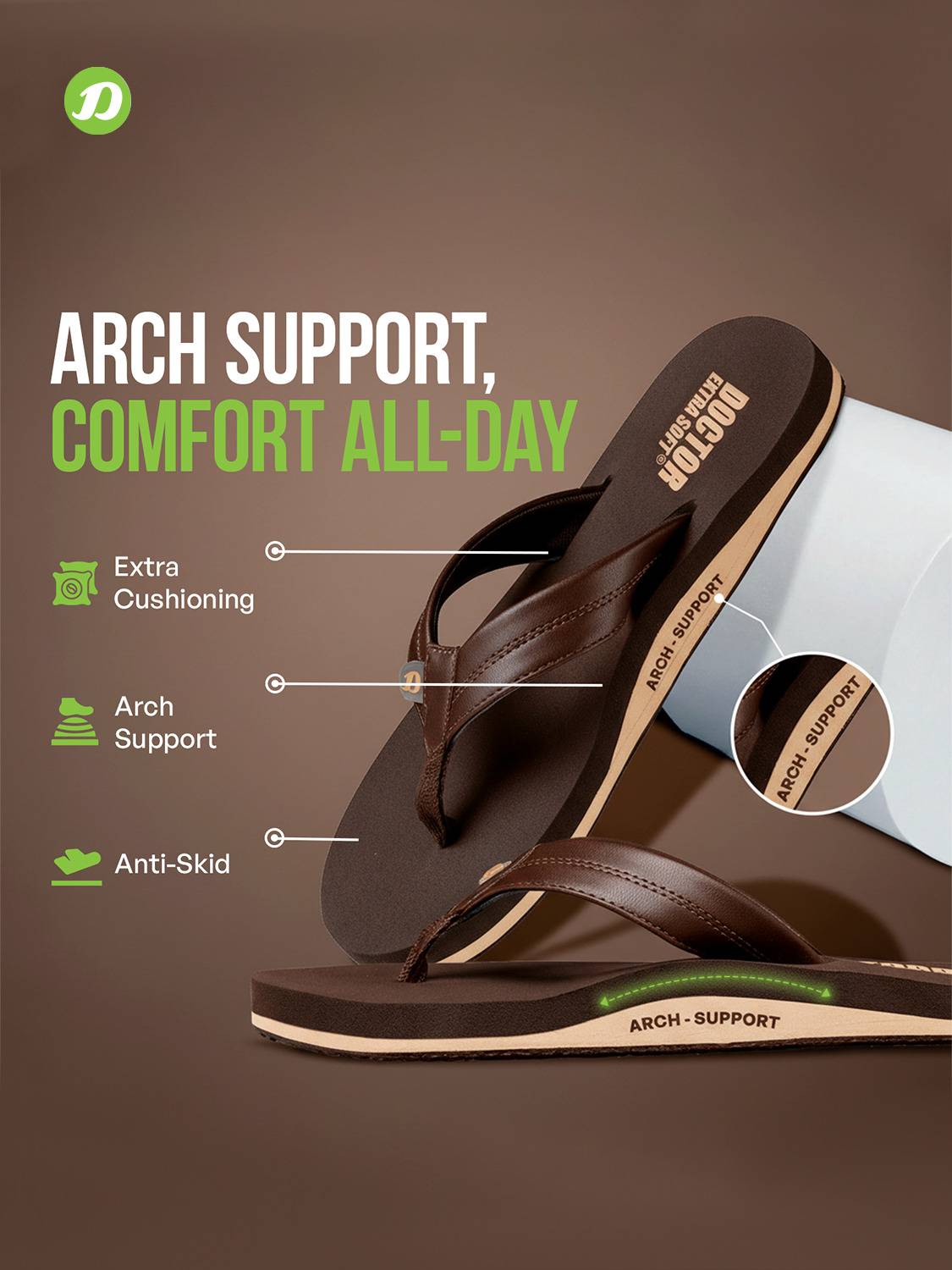 DOCTOR Men Orthopedic Diabetic Thong Slippers - Image 2
