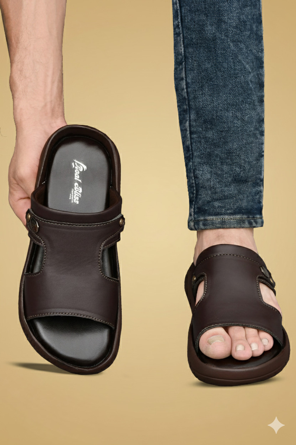 Image of Real Bliss Men Eva Doctor chappal Daily use Leather office Partywear NonSlip Lightweight Slippers