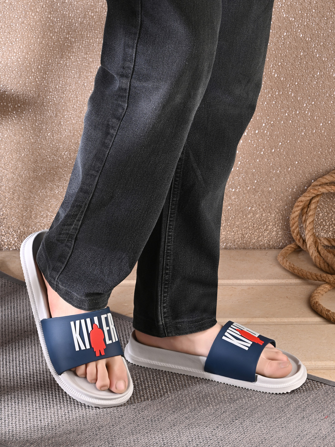 Image of KILLER Men Soft Comfortable Chappal Casual Lightweight Men Slippers for Daily Wear Slides
