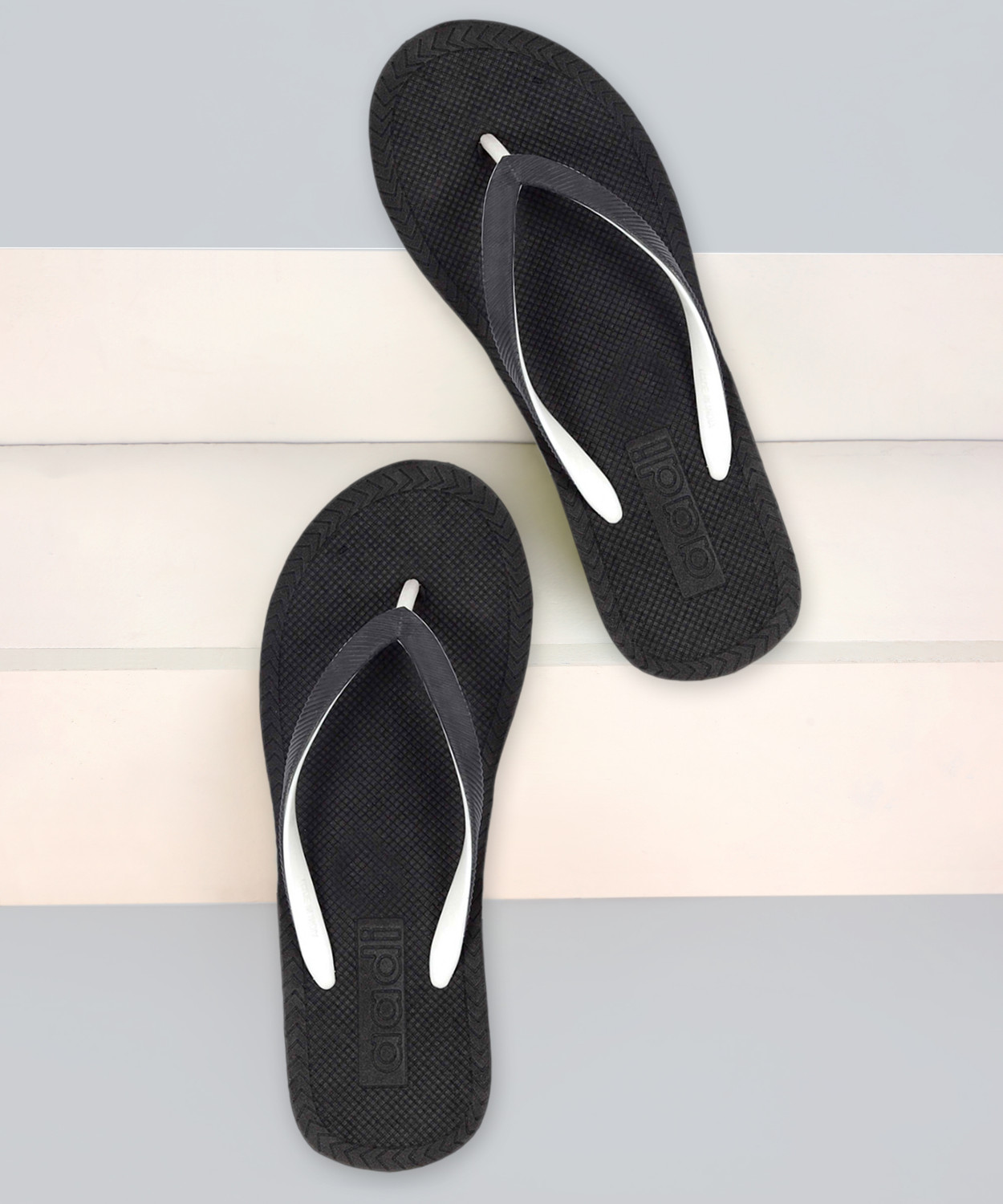 Image of aadi Women Women's Black & White EVA Daily Casual Slipper Slippers