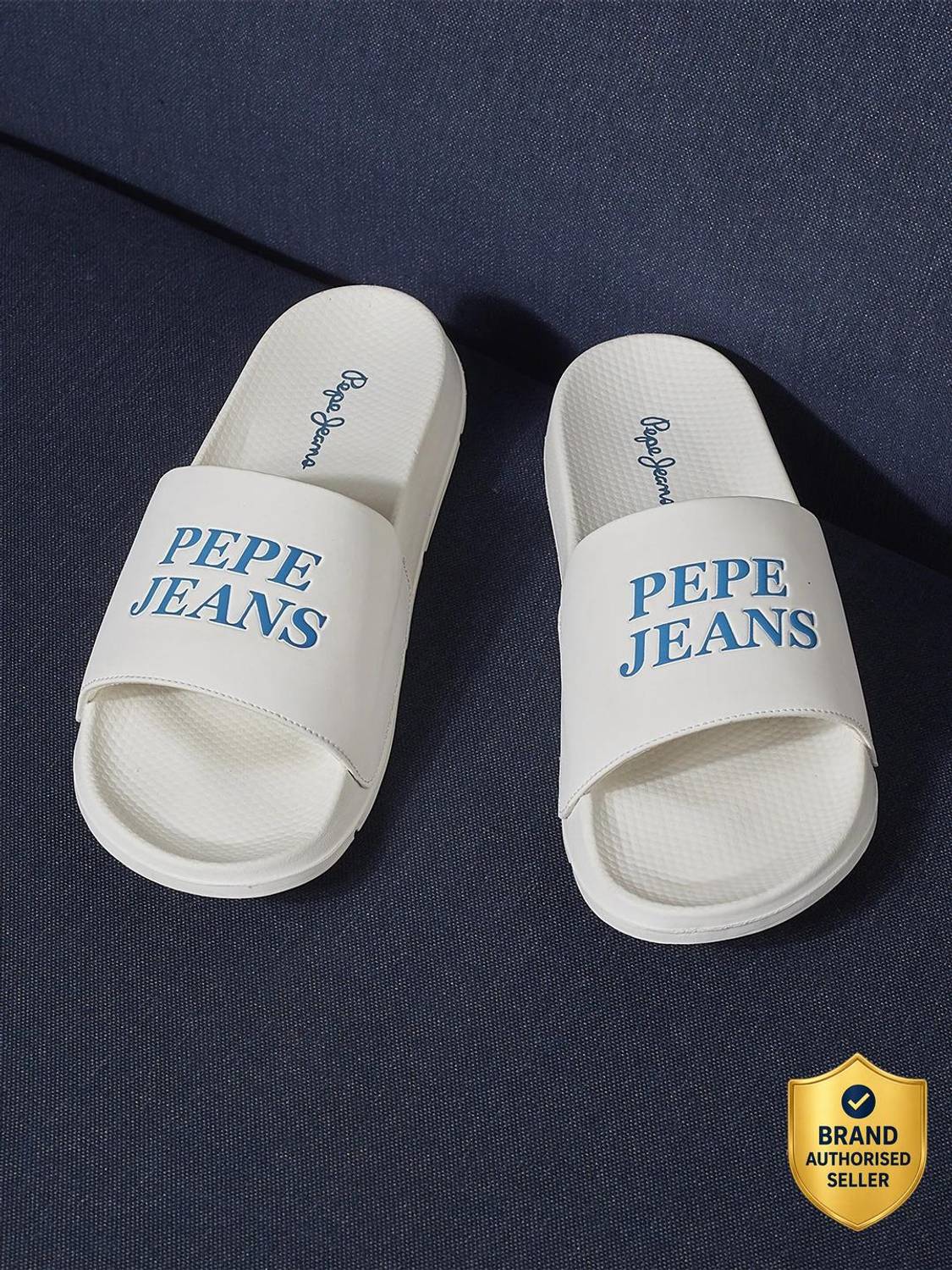 Pepe Jeans Men White Slides - Image 1