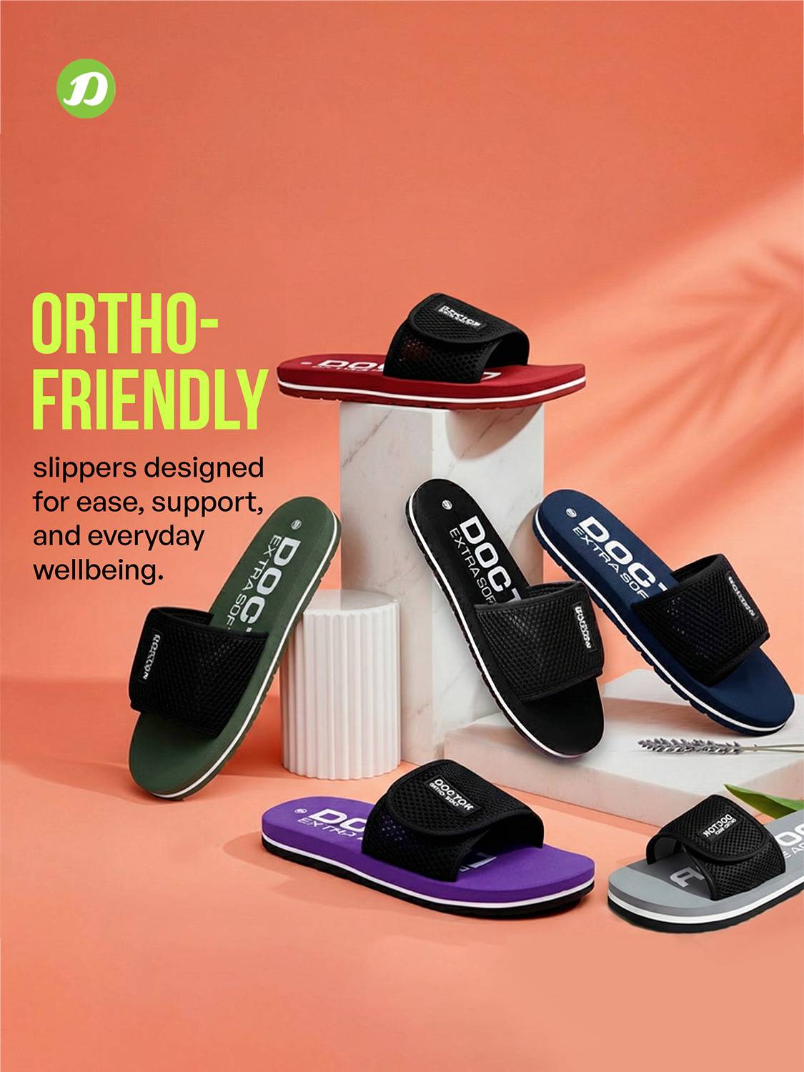 Doctor Extra Soft Women Velcro Adjustable Slides - Image 5