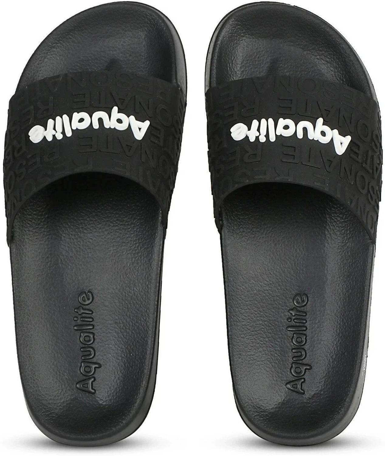 Aqualite Men Black Slides - Image 2