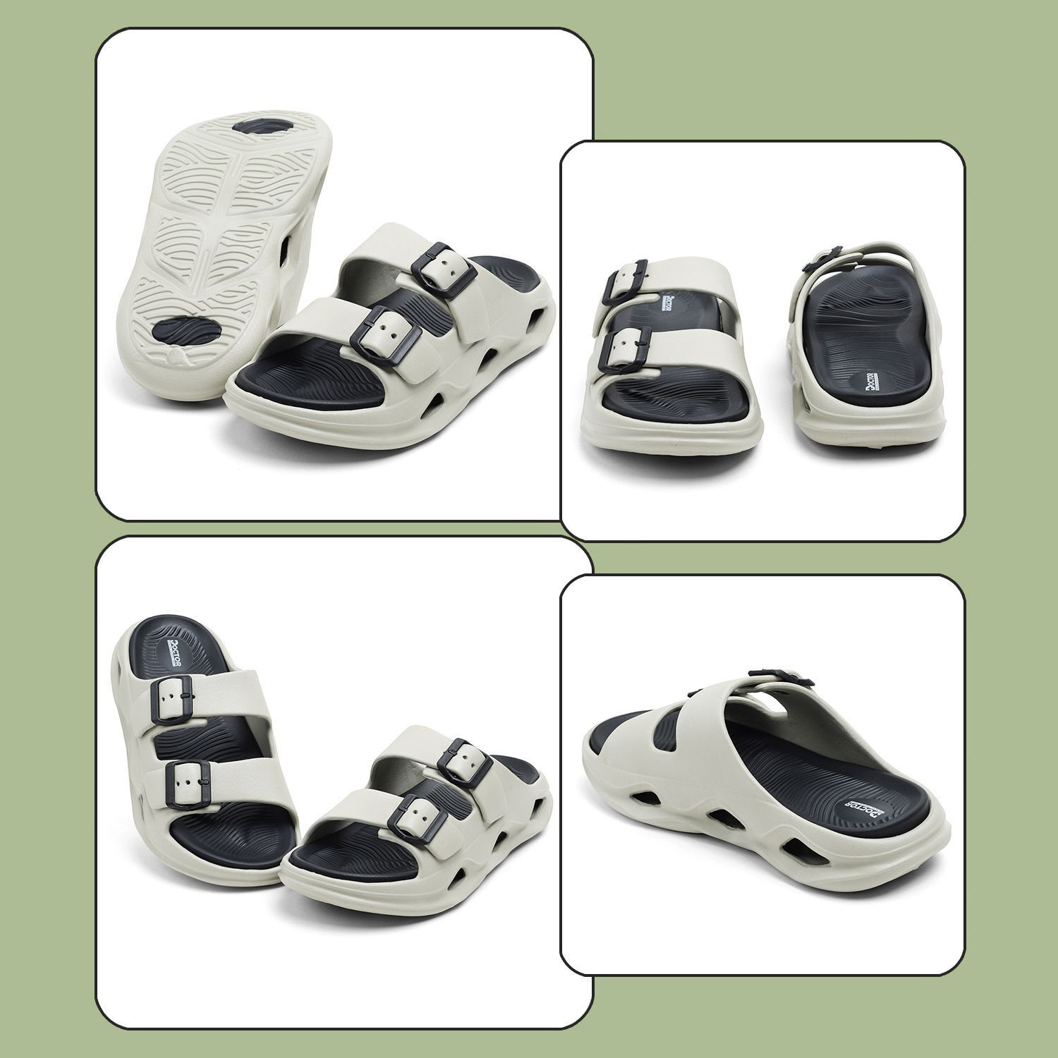 Image of Doctor Health Super Soft Men EVA Double Strap Sandals|Adjustable Buckle|Lightweight Anti-Slip Slippers Slippers