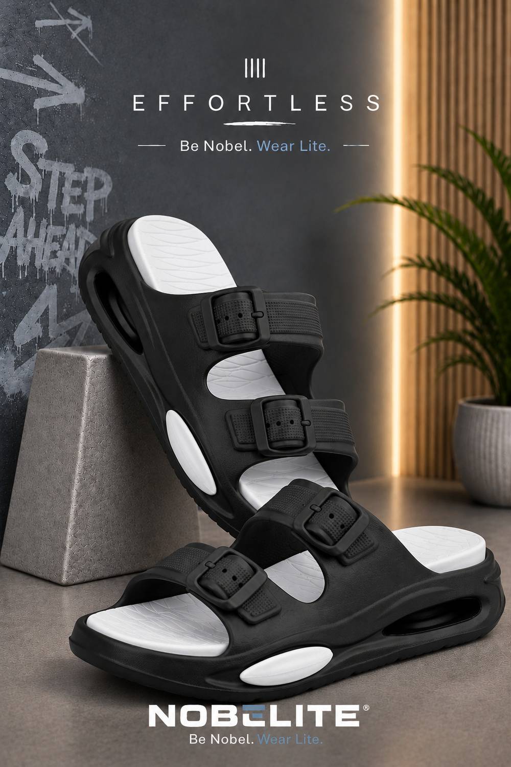 NOBELITE Men Black Slippers - Image 1