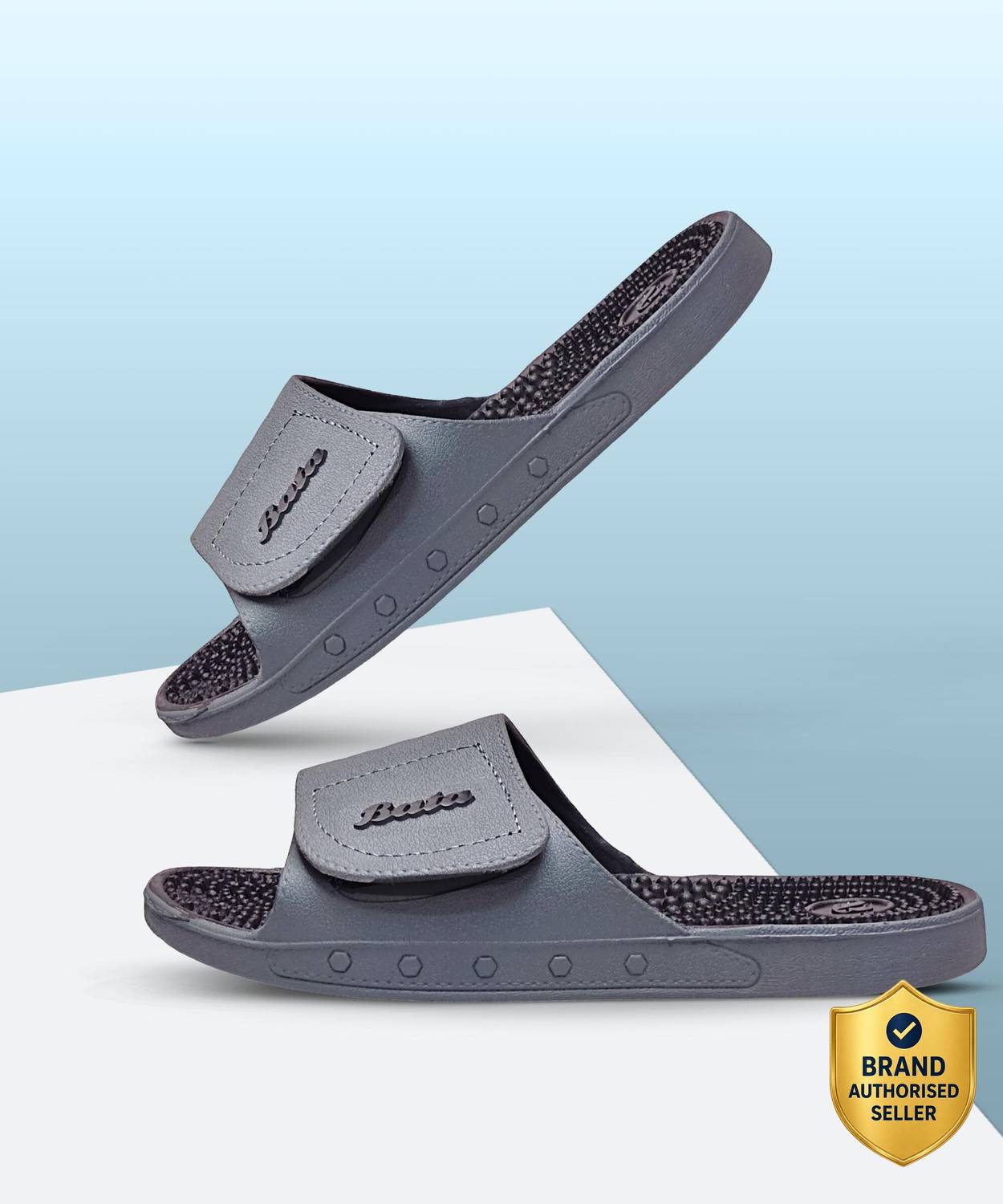 Bata Men Gray Slides
