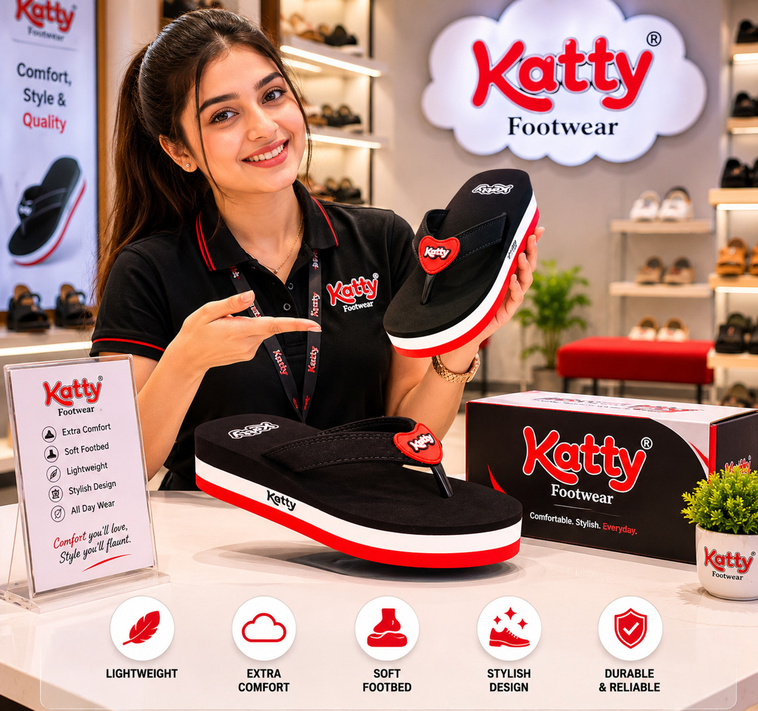 Image of Katty Women Premium Trendy Colorful Comfortable Lightweight Stylish Antiskid Slippers