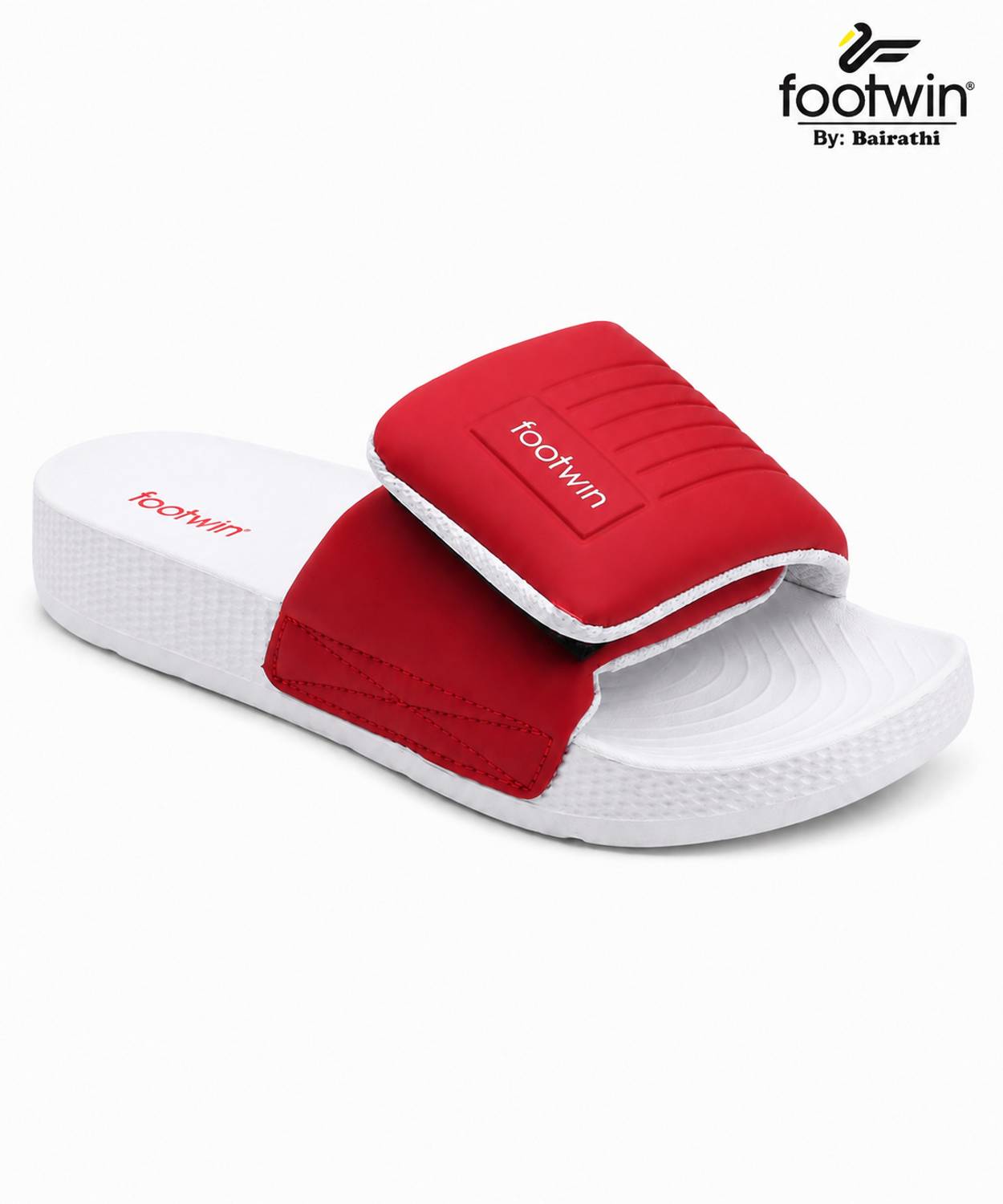 Footwin Men Red Slides - Image 3