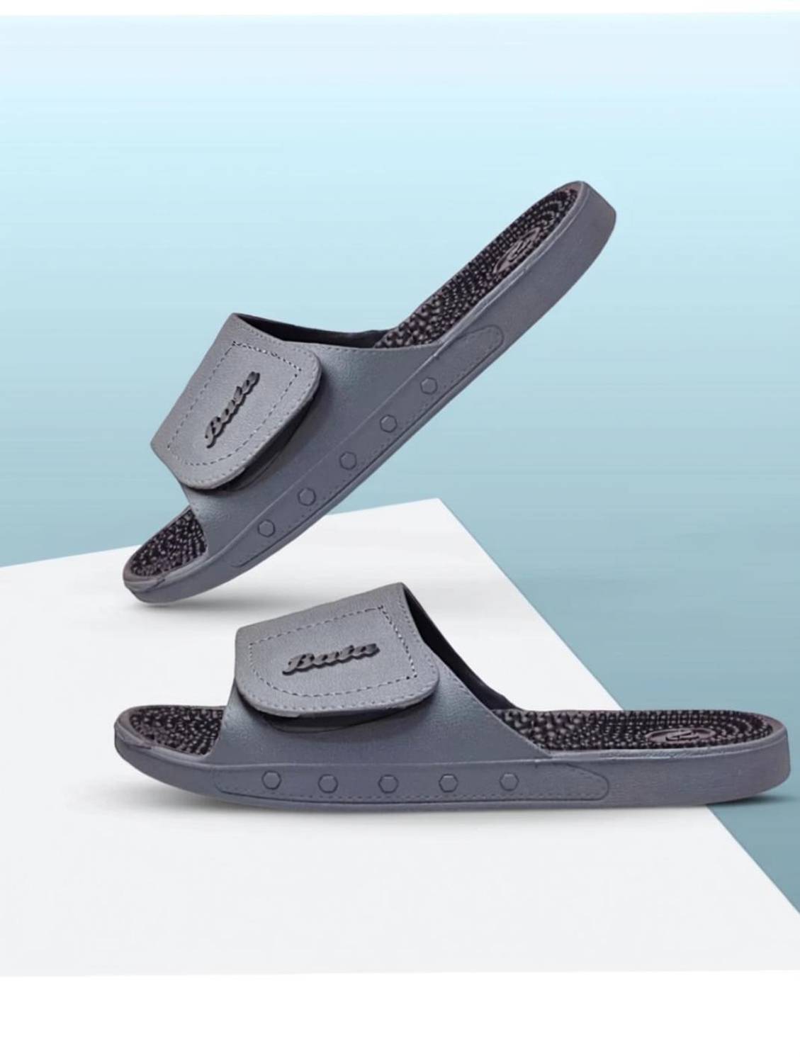 Bata Men Gray Slides