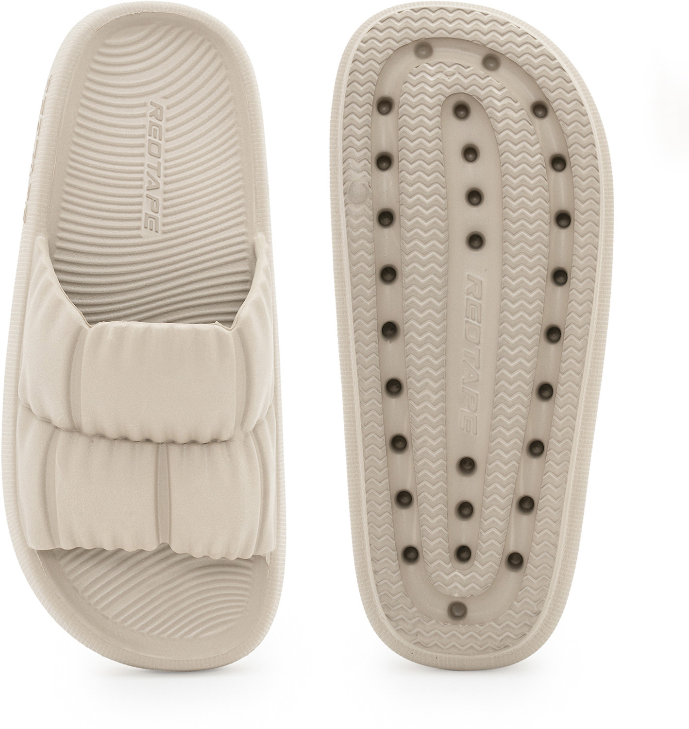 Image of RED TAPE Women Slides (Beige, 7)
