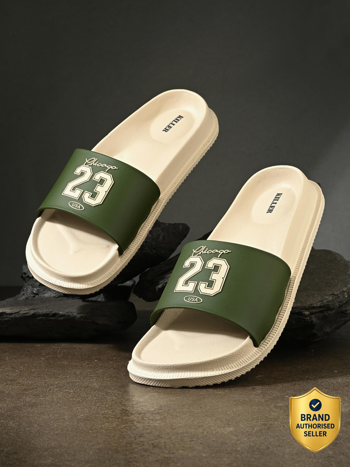 Image of KILLER Men Soft Comfortable Chappal Casual Lightweight Men Slippers for Daily Wear Slides