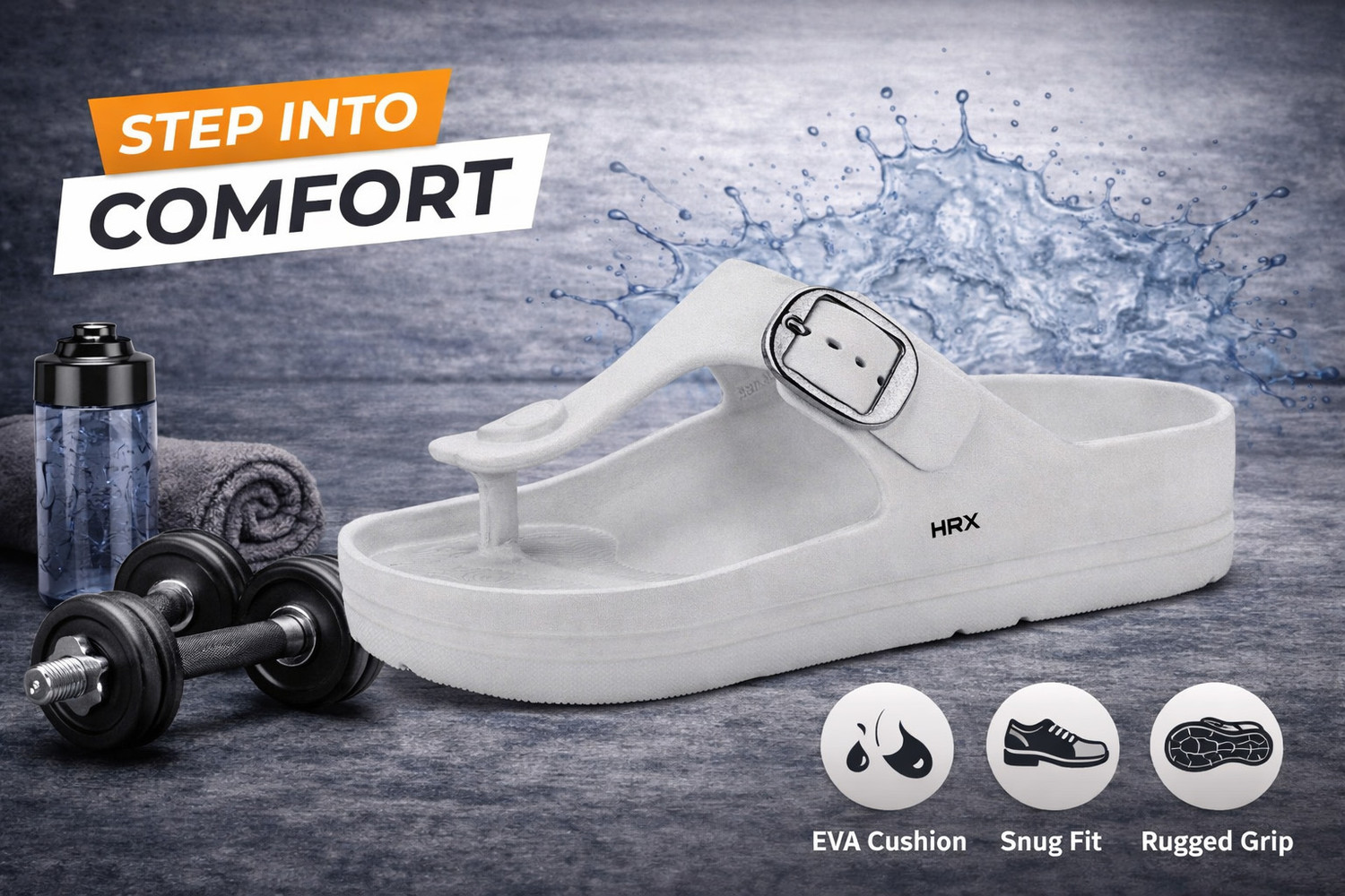 Image of HRX by Hrithik Roshan Men Flip Flops