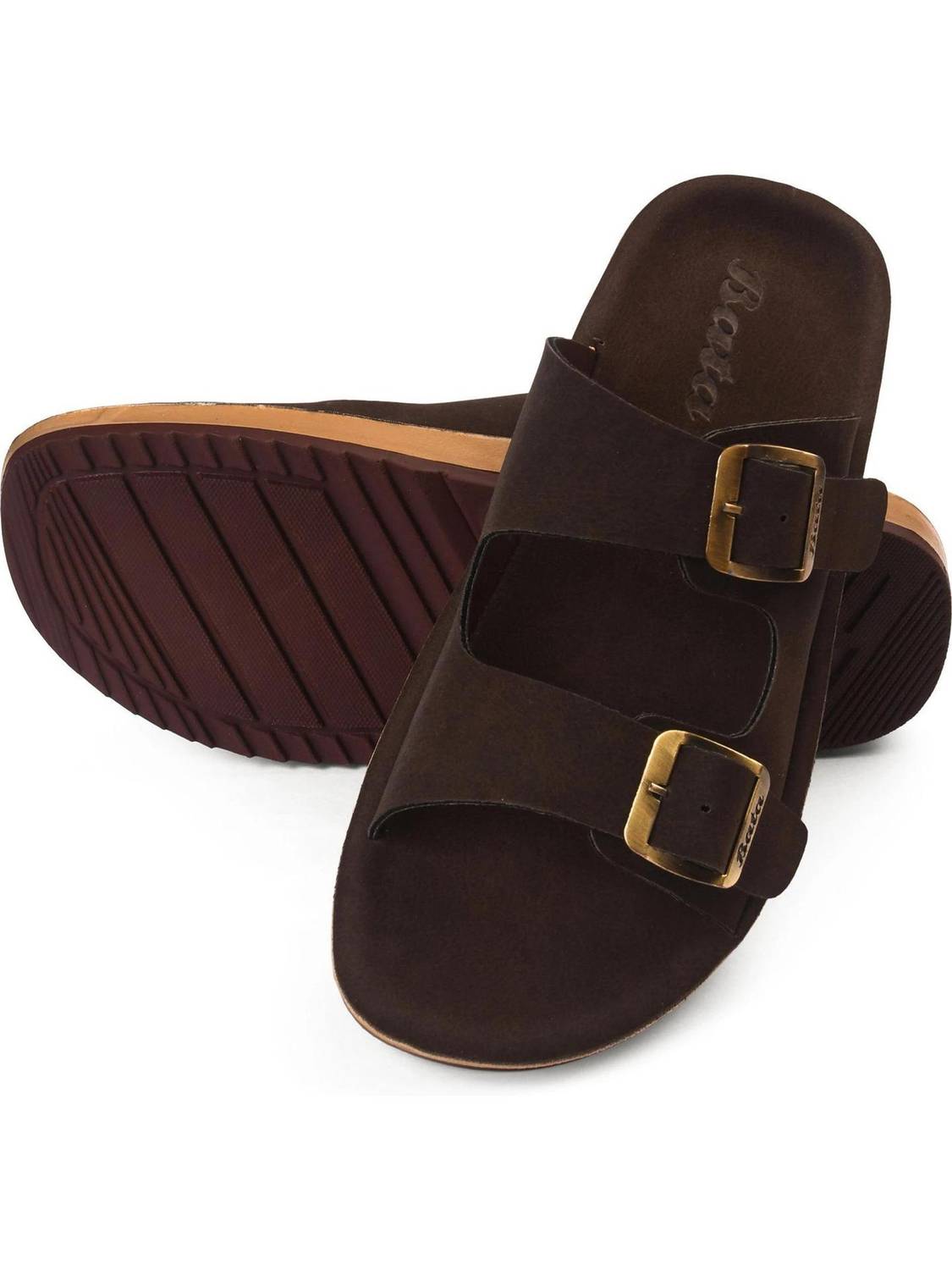 Bata Men Brown Slippers - Image 1