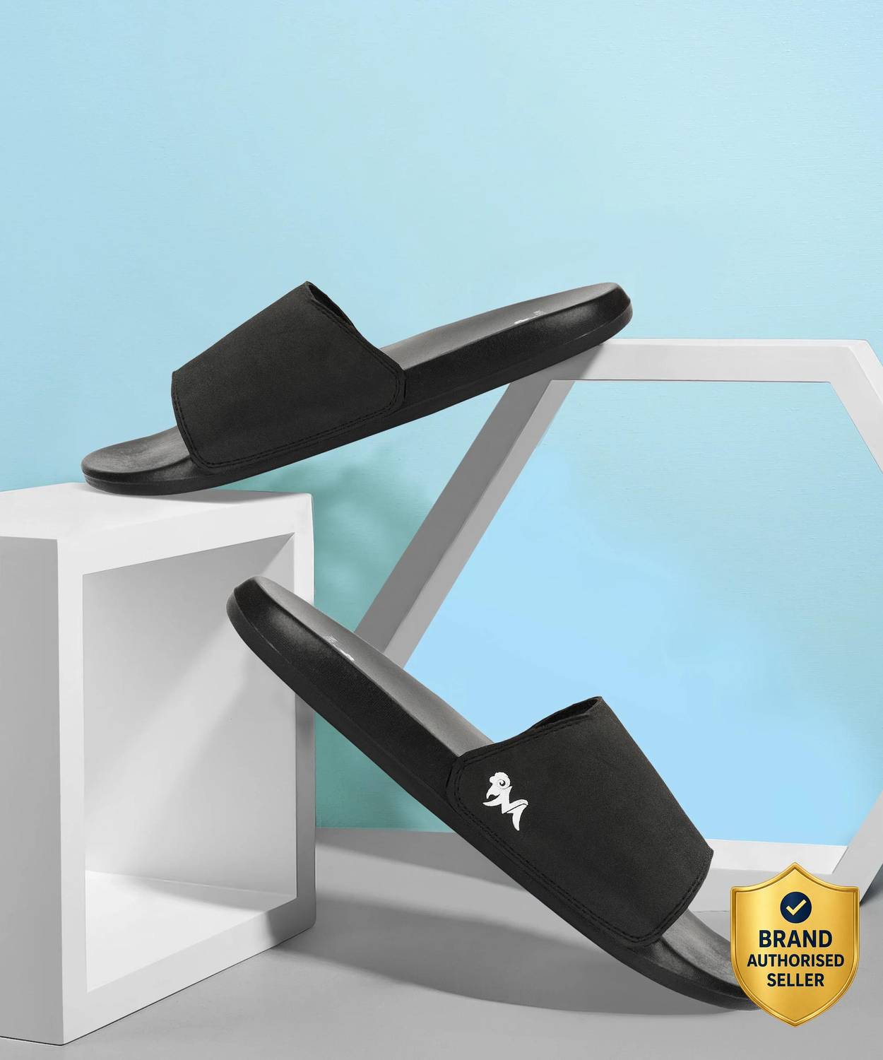 Neemans Men Black Slides - Image 1