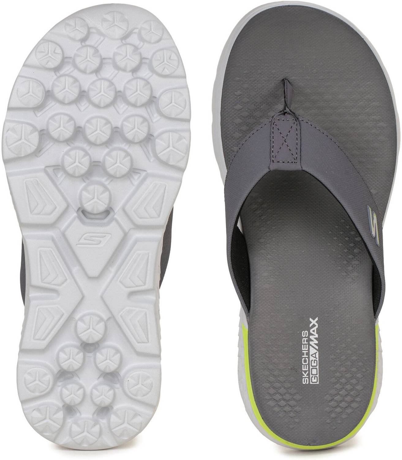Skechers Men Gray Flip Flops - Image 4
