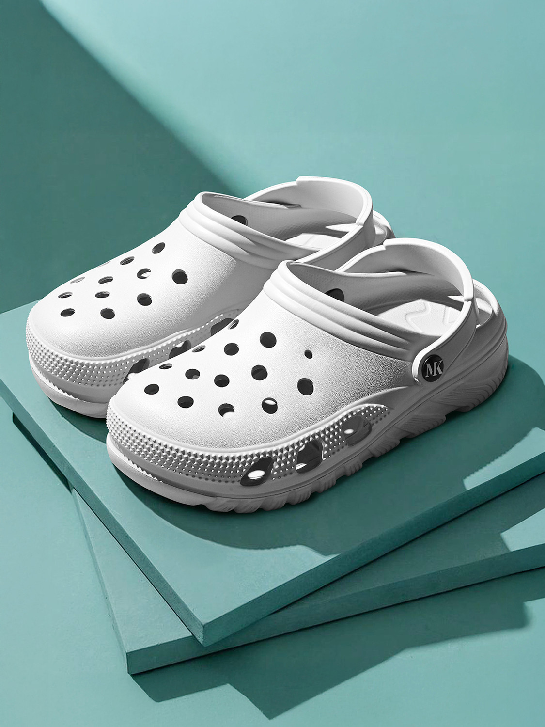 Image of MONKS & KNIGHTS Grey Lightweight Flexible All Day Clogs for men, MK-CLG-005-GY Men Clogs