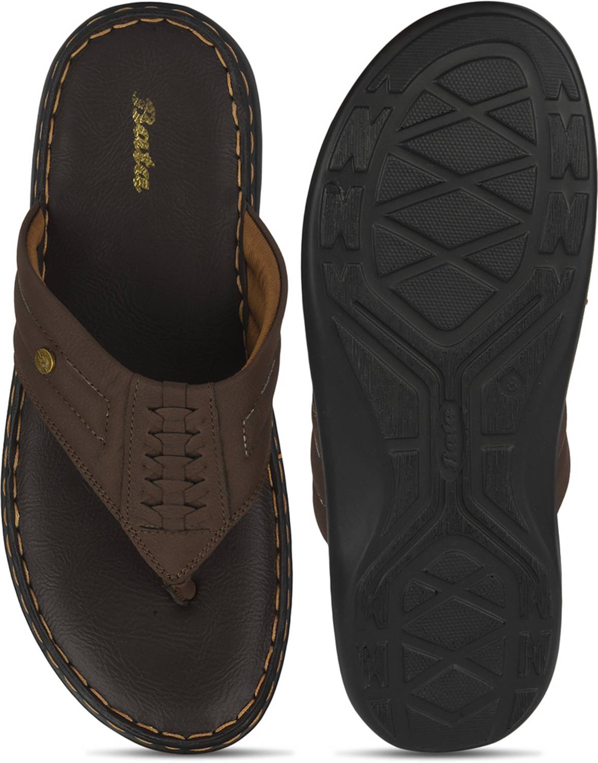 Bata Men Brown Slippers - Image 4