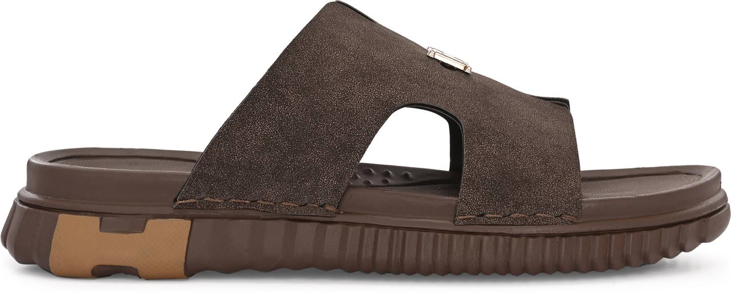 Layasa Men Brown Slides - Image 4