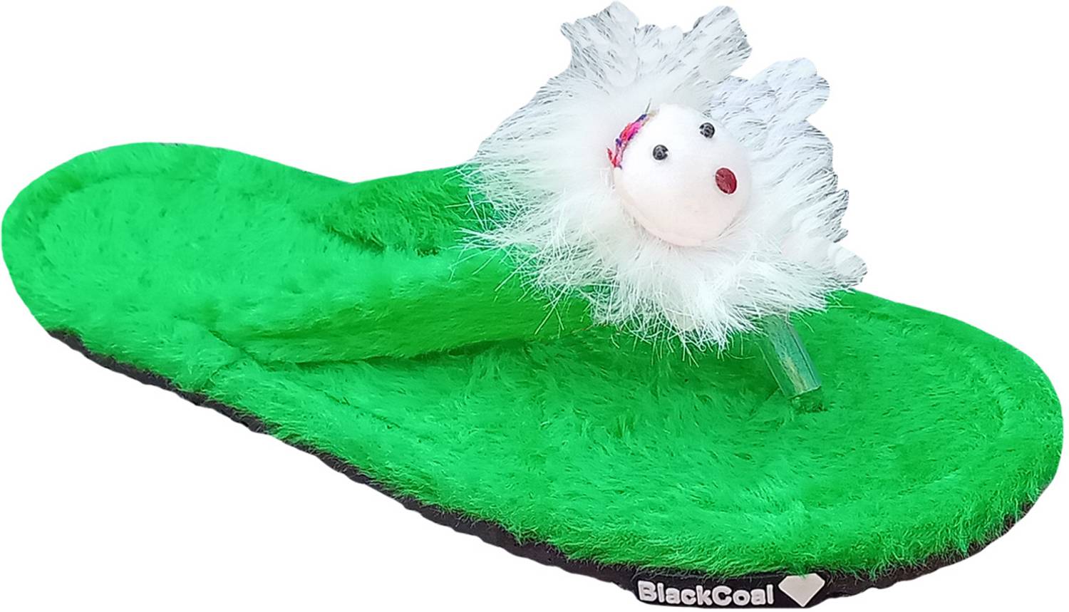 BlackCoal Women Women Fur Slipper Girls casual house Flip Flops Green Slippers