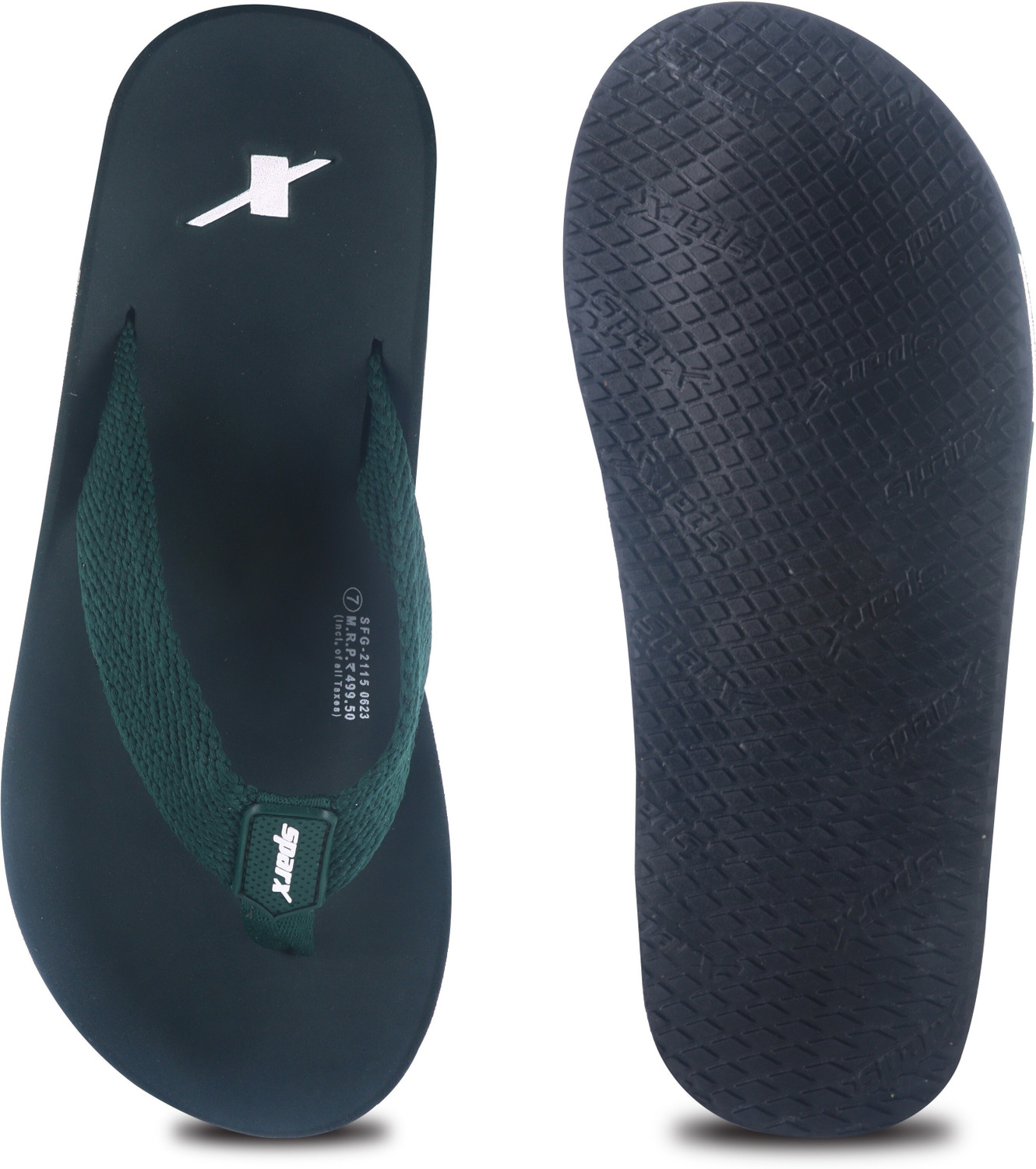 Image of Sparx Men Flip Flops (Olive, 8)