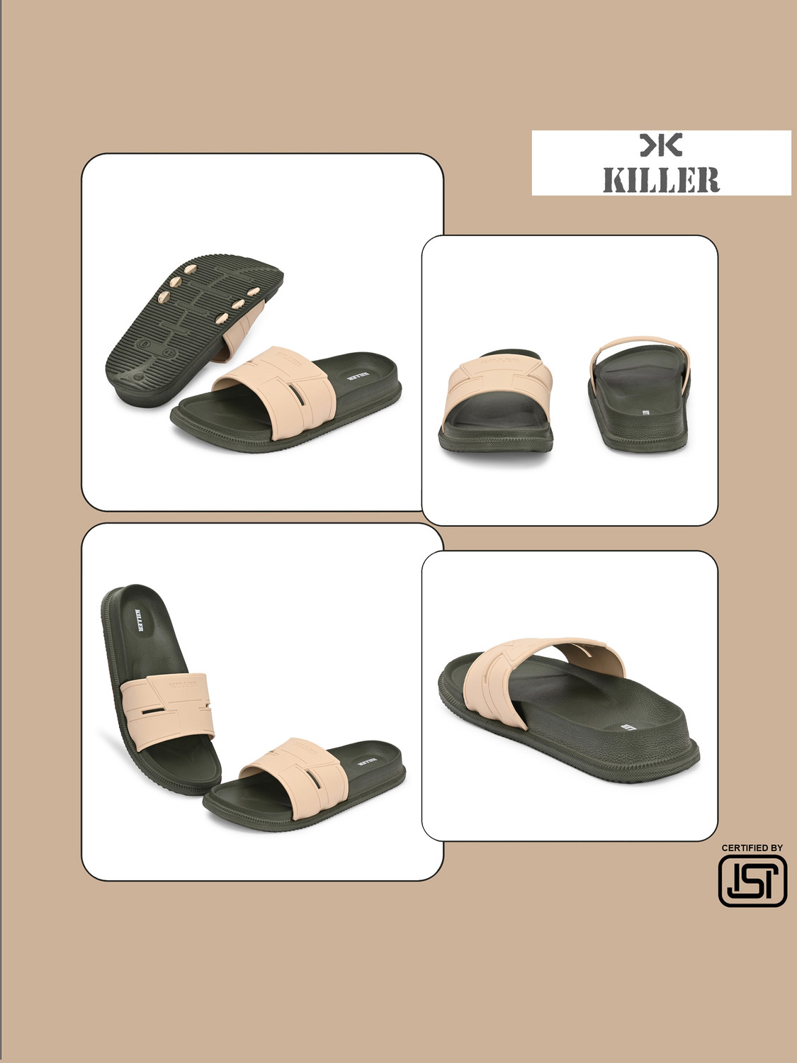 Image of KILLER Men Soft Comfortable Chappal Casual Lightweight Men Slippers for Daily Wear Slides