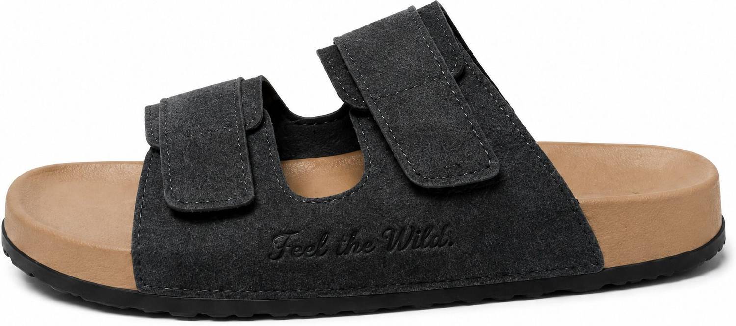 kFashino Men Black Slides - Image 4