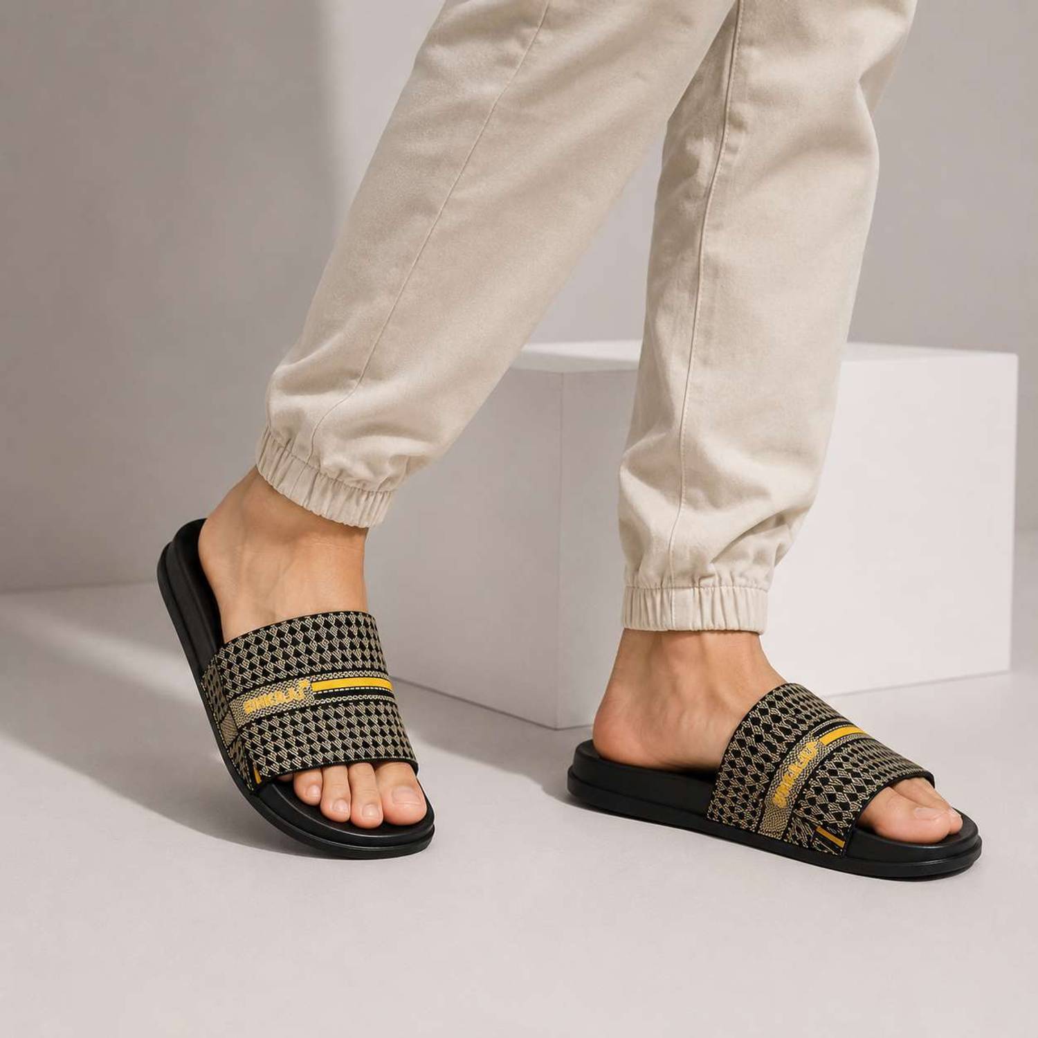 SHIKAJU Men Black Slides - Image 2
