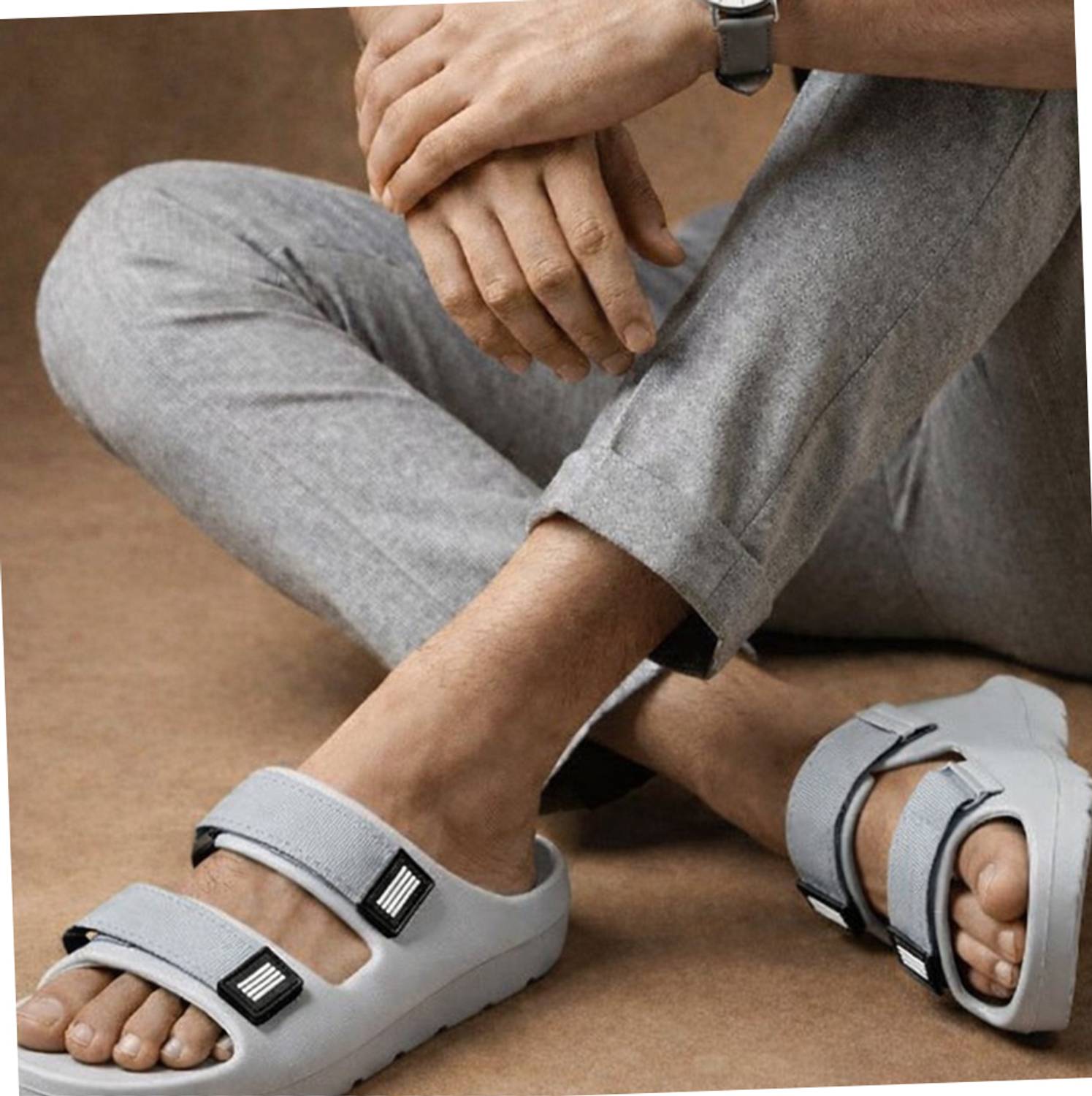 NOBELITE Men Gray Flip Flops - Image 2