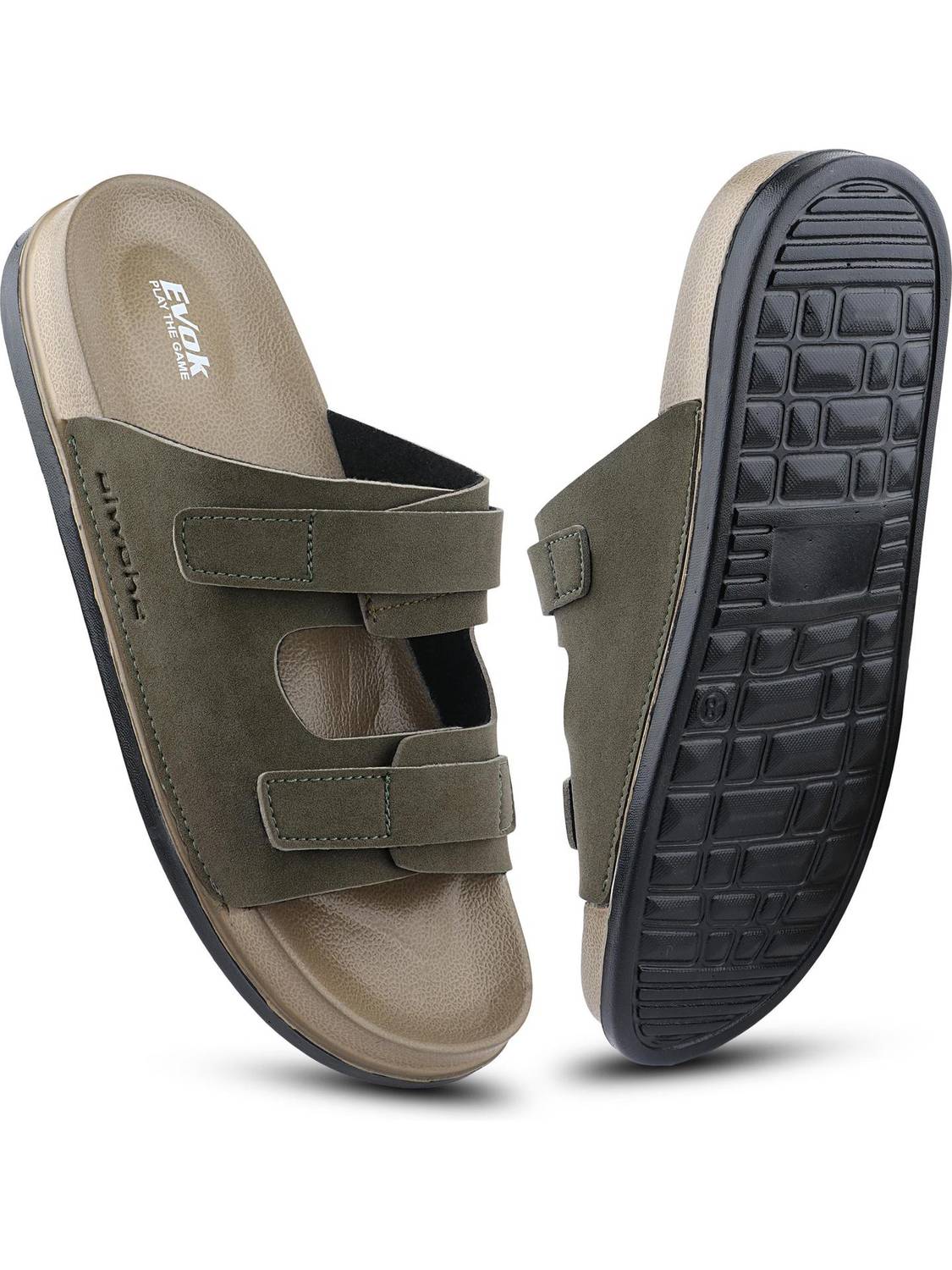 EVOK Men Green Slippers - Image 1