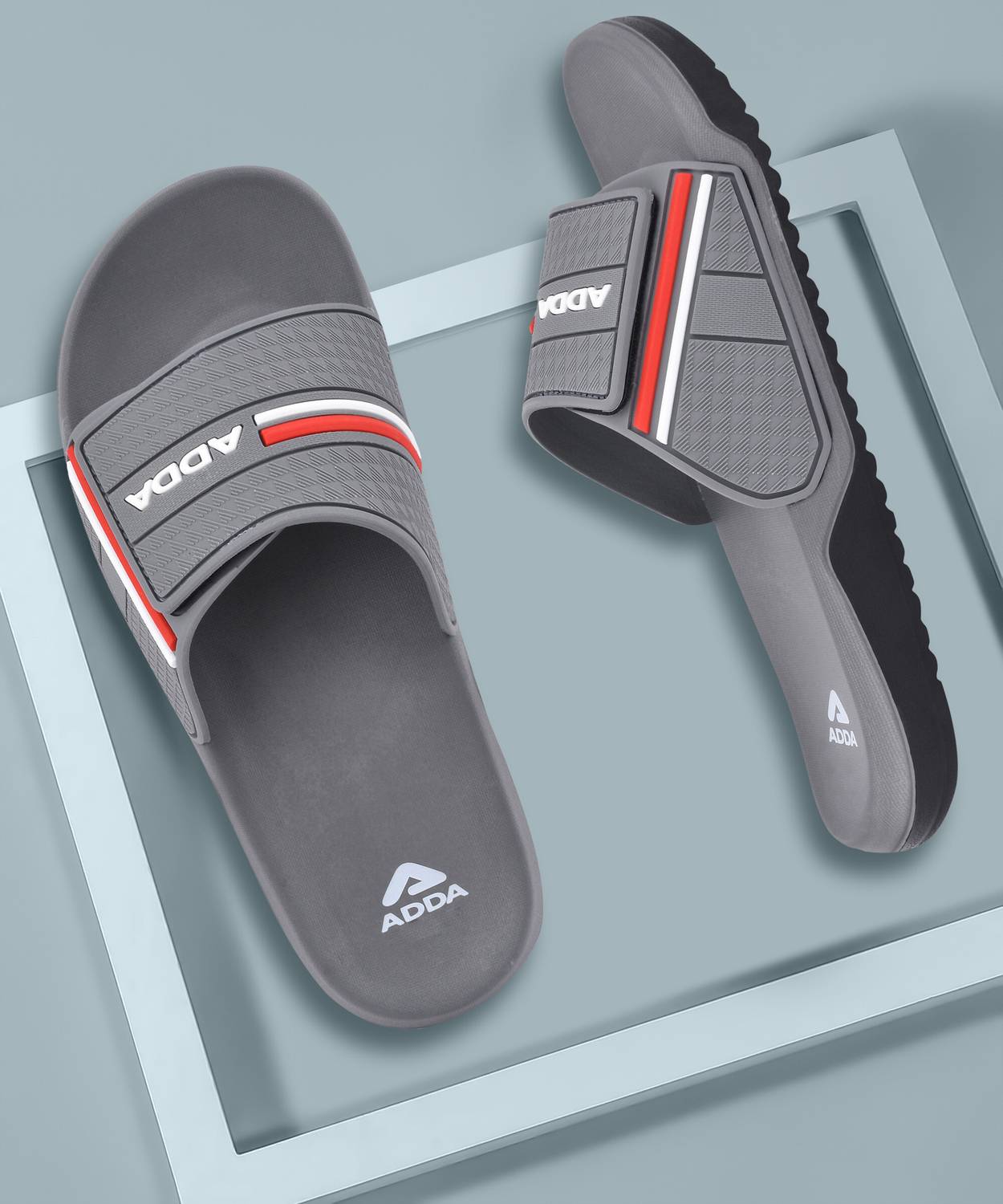 Adda Men Gray Slides - Image 1