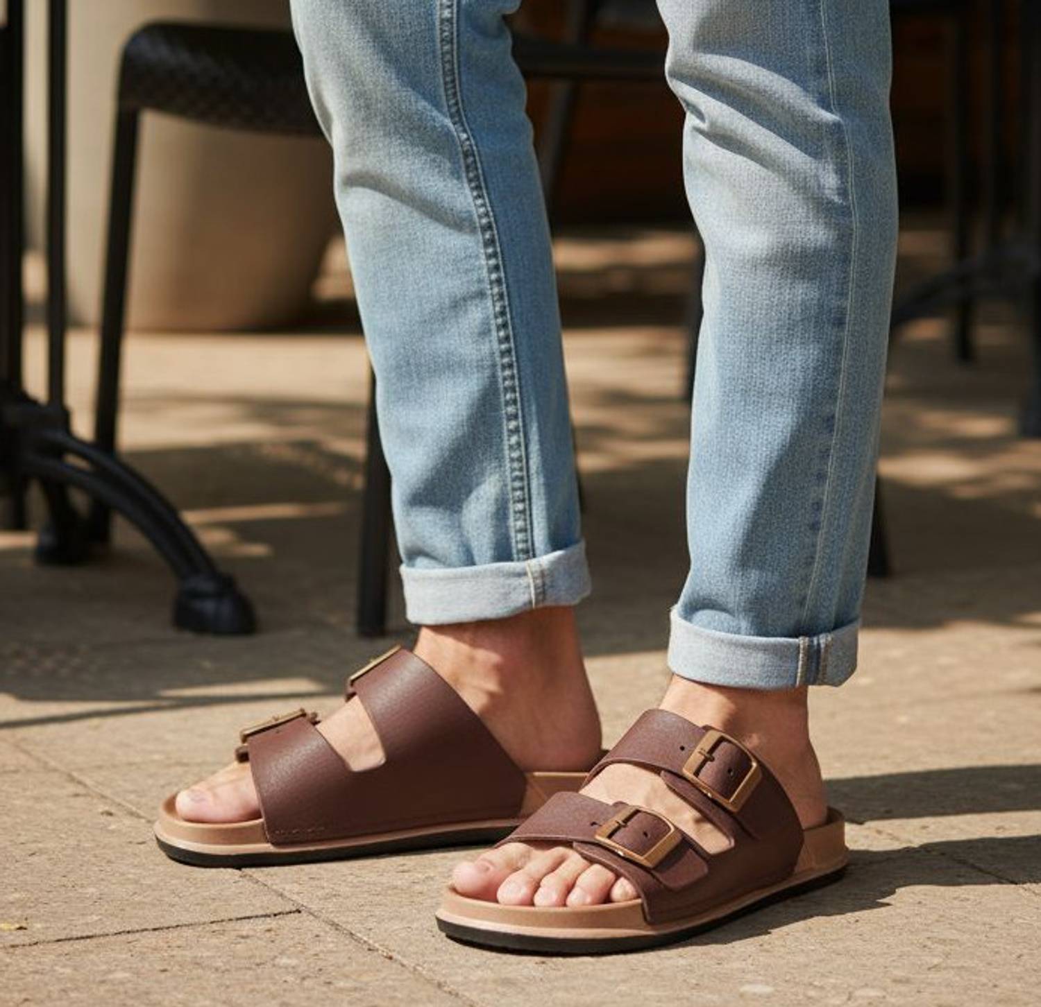 Kapani Men Brown Flip Flops - Image 2