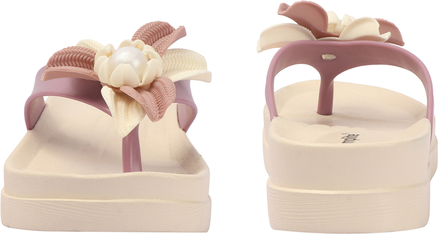 Image of JUMPLITE Women 222-3a Floral Comfort Flat Daily Wear Slippers