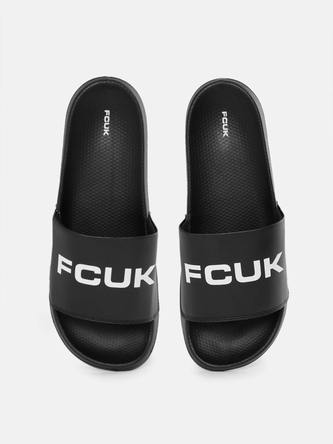 FCUK Men Black Slides - Image 2