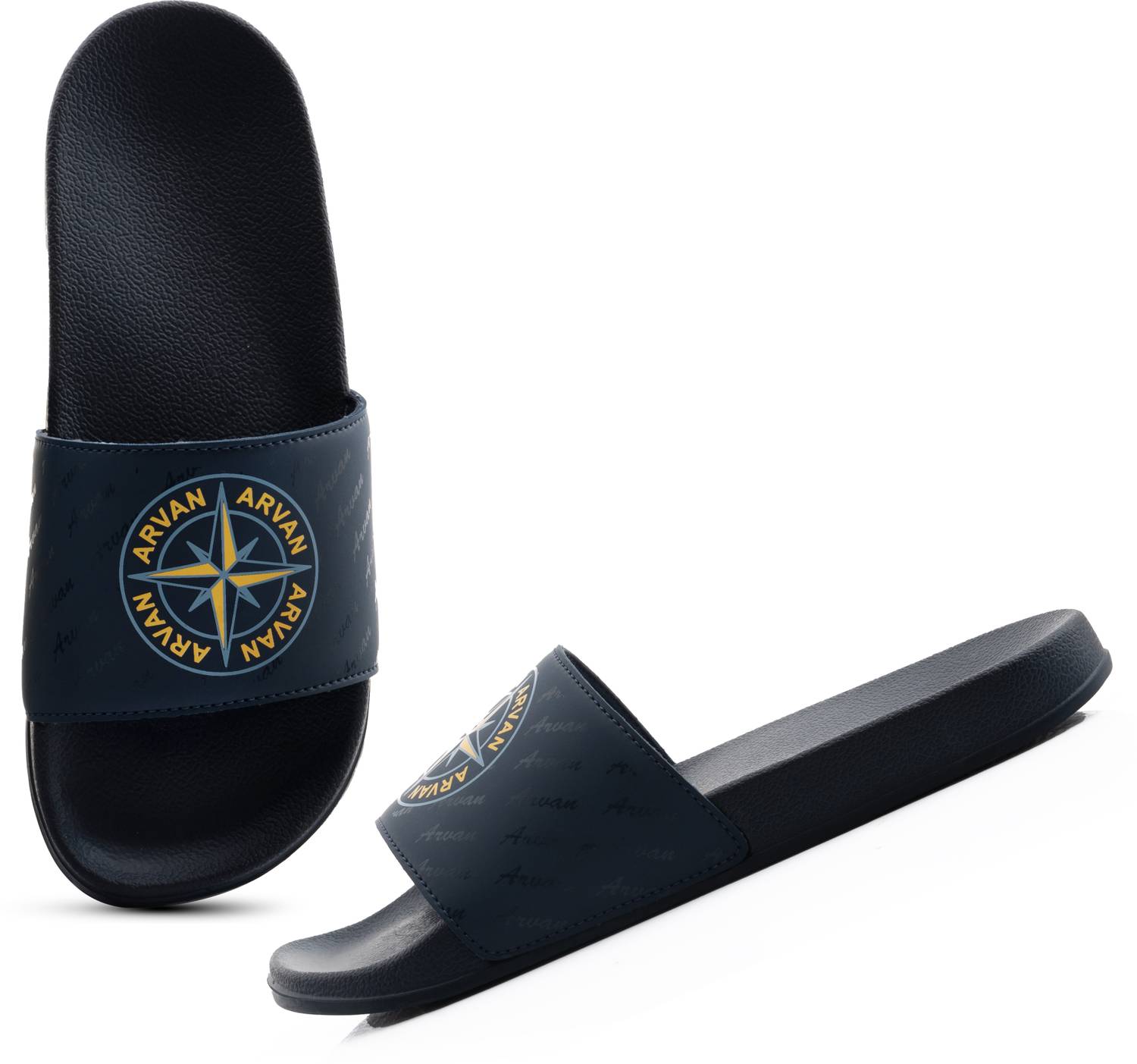 ARVAN Men Blue Slides - Image 2