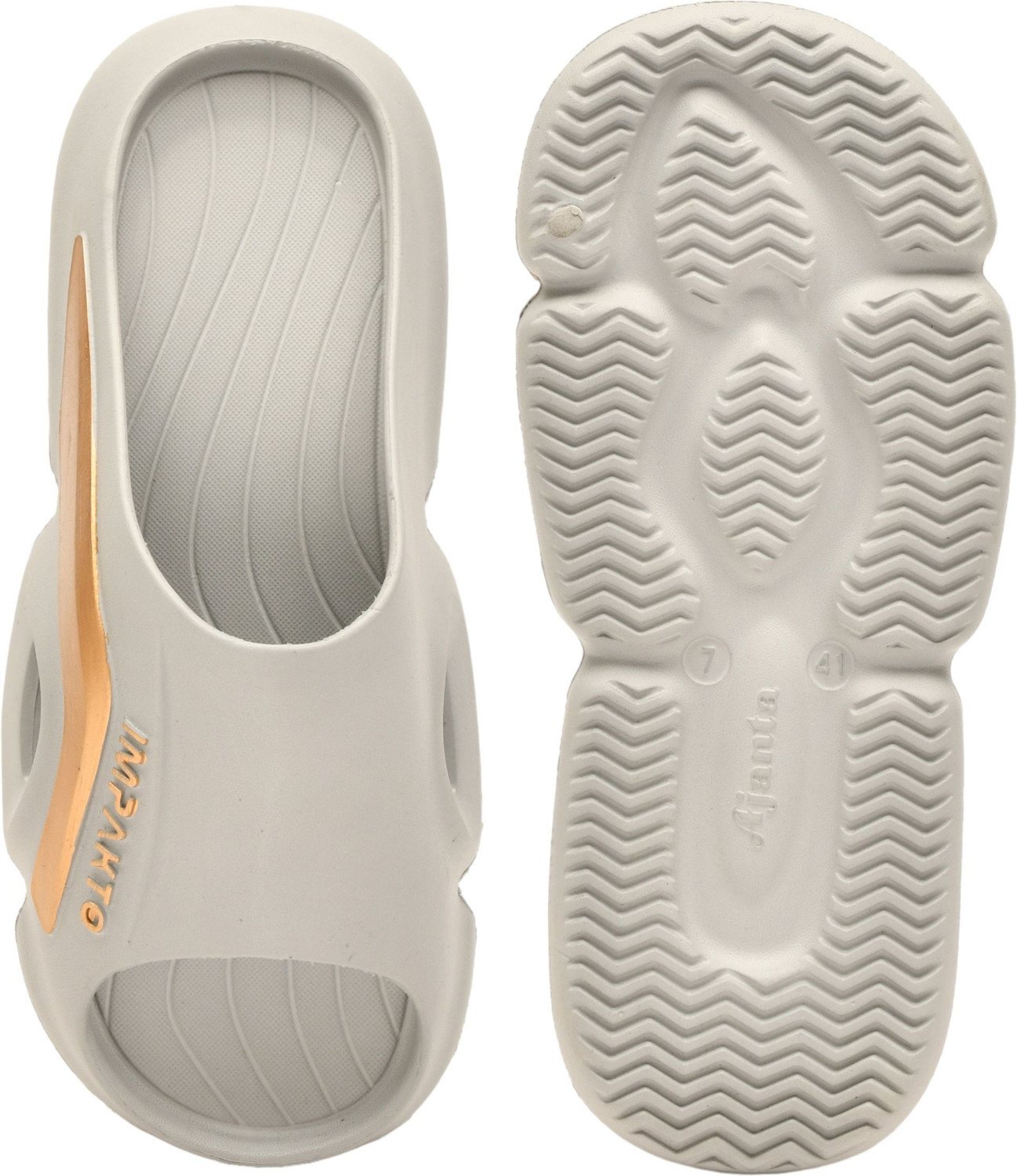 Image of Impakto by Ajanta Men Sea Breeze Slip-on Sliders Men, Lightweight Cushion Footbed Slippers for Casual Slides
