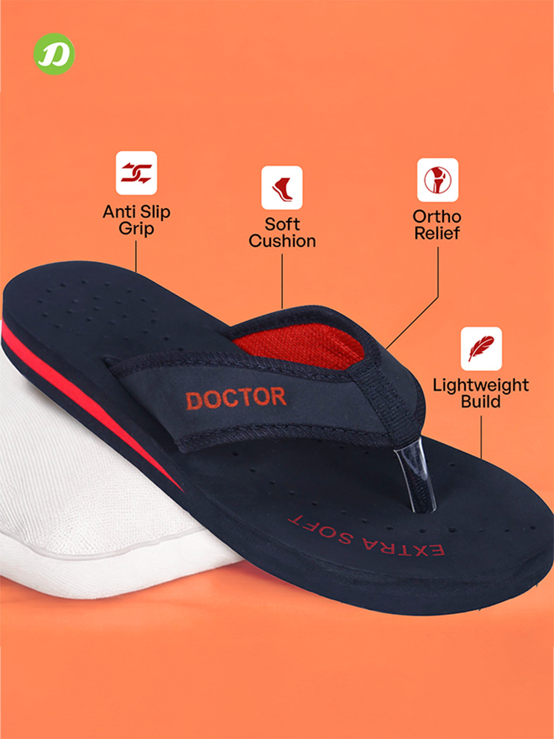 Image of DOCTOR EXTRA SOFT Women Doctor Slippers for Women Orthopedic Diabetic Pregnancy Dr Chappals & House D-22 Slippers