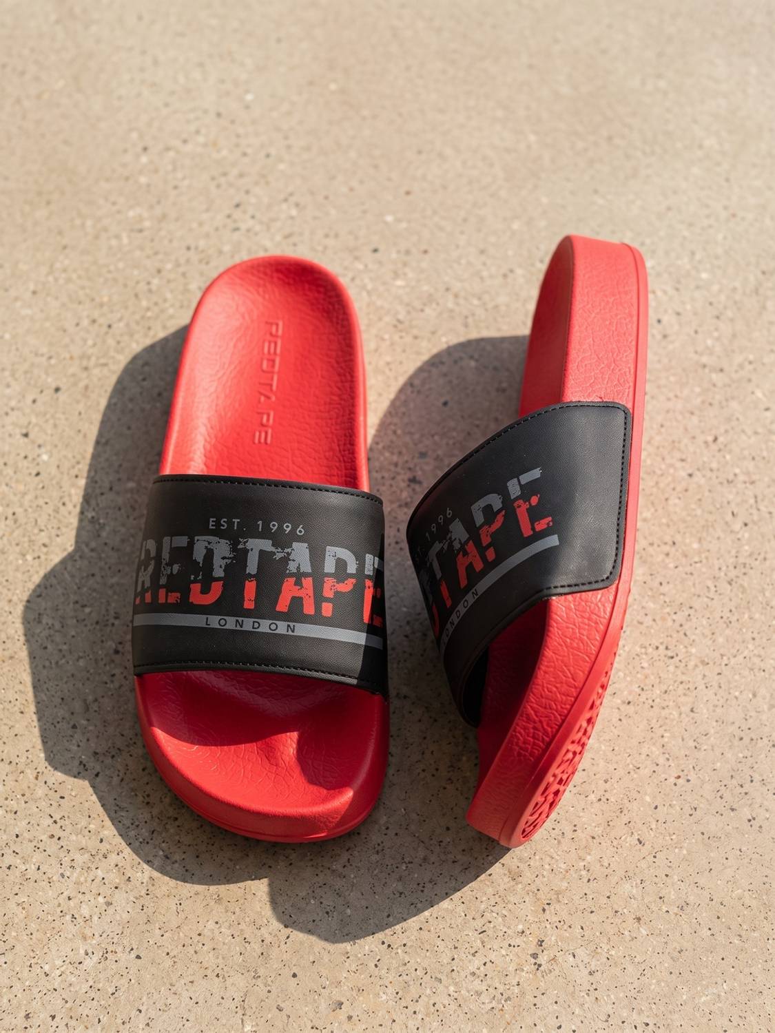 RED TAPE Men Red Slides - Image 5