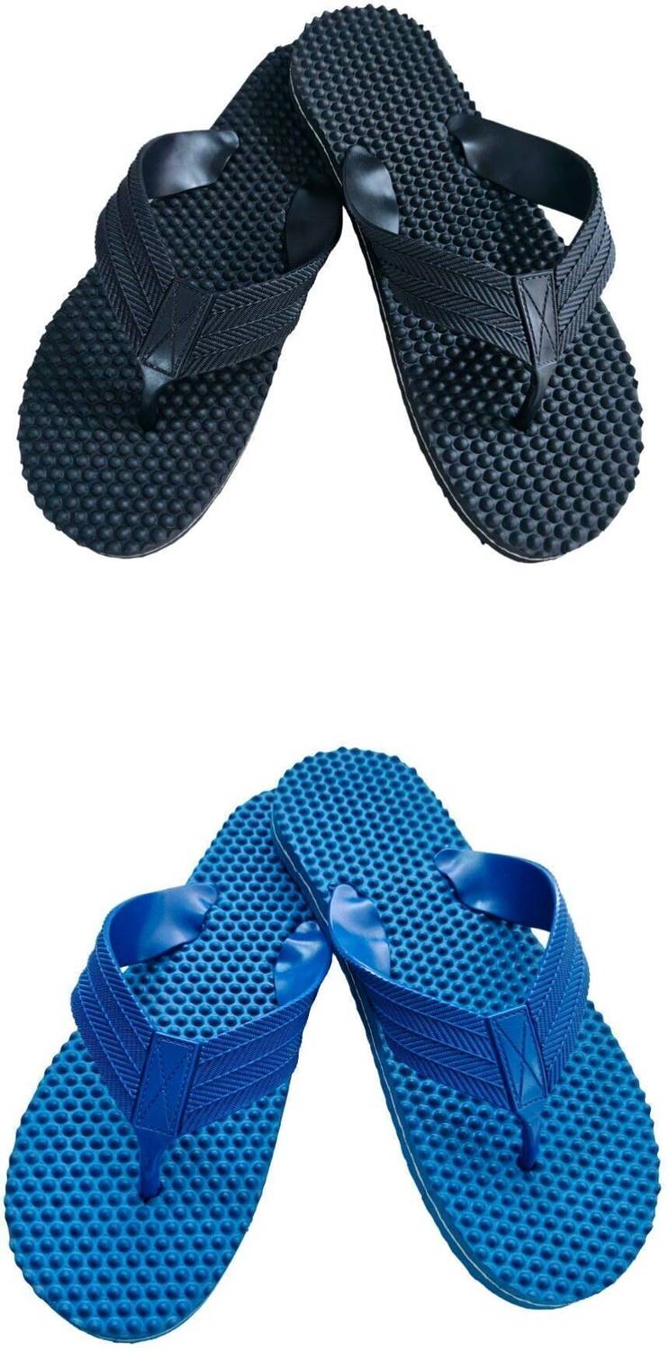 BreeZy Men Men Health Flip Flops Combo Pack of 2 Broad Designer Strap Rubber Slippers Slippers