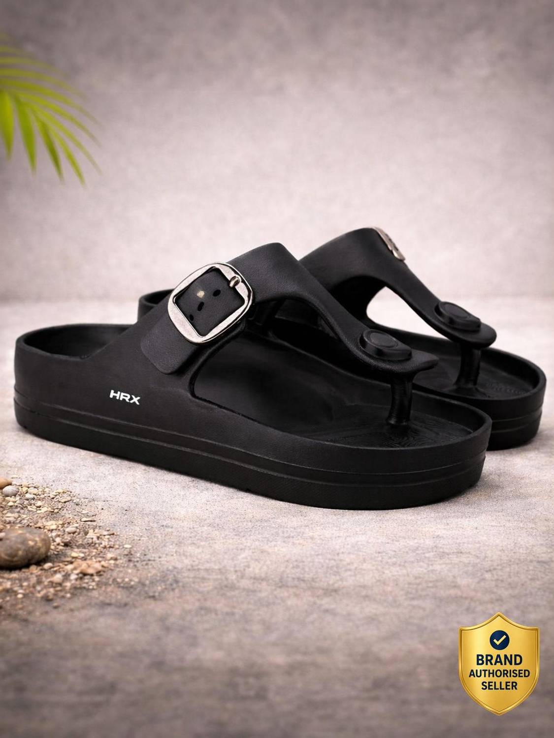 HRX Men Slippers - Black