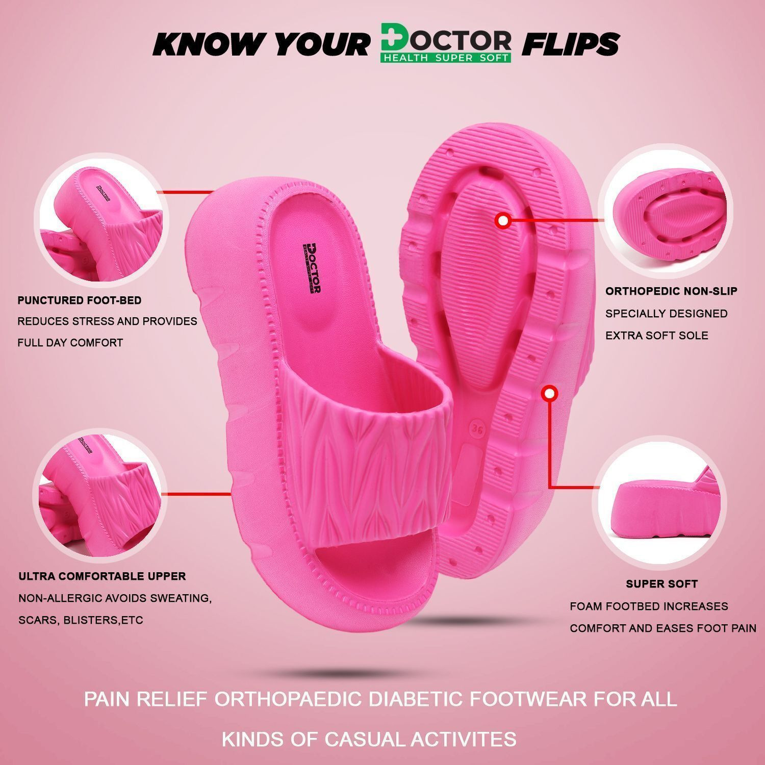 Image of Doctor Health Super Soft Women | Classic Ultra Soft | Cushion | Comfortable|Premium|Stylish|Trendy Slippers