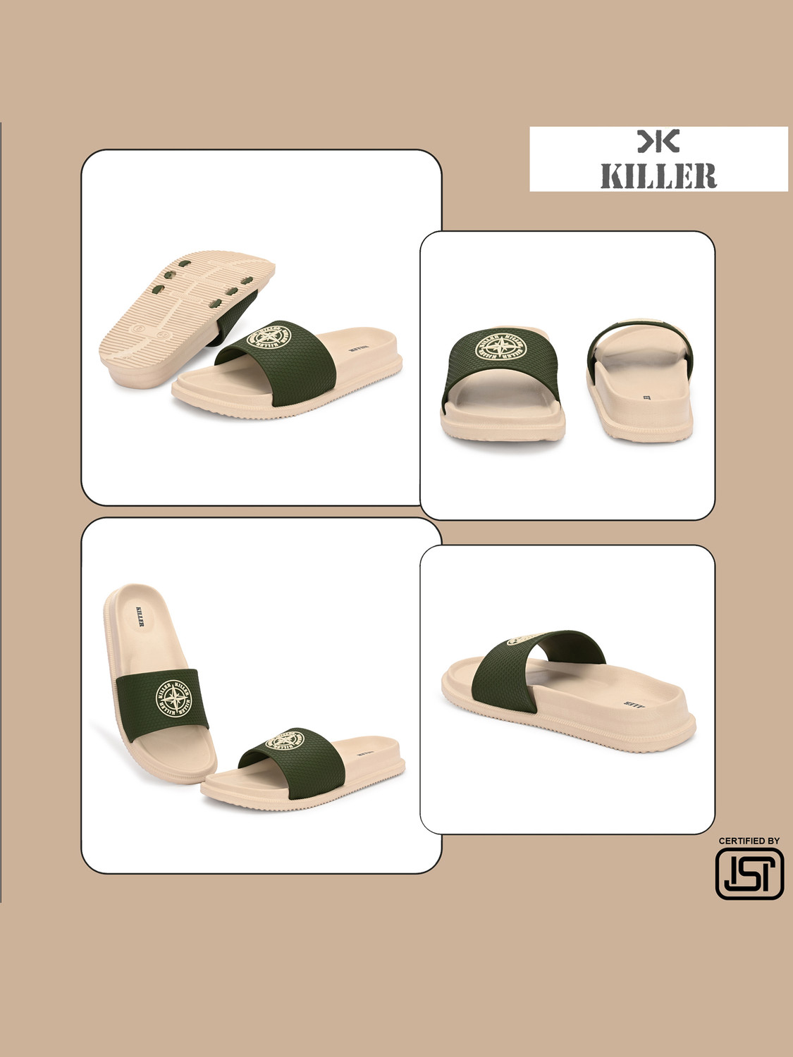 Image of KILLER Men Soft Comfortable Chappal Casual Lightweight Men Slippers for Daily Wear Slides