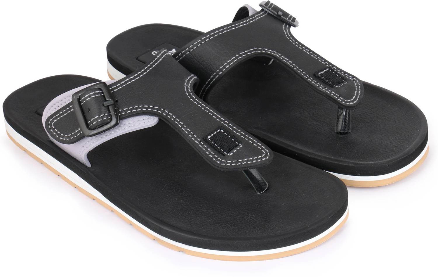 Adda Men Black Flip Flops - Image 2