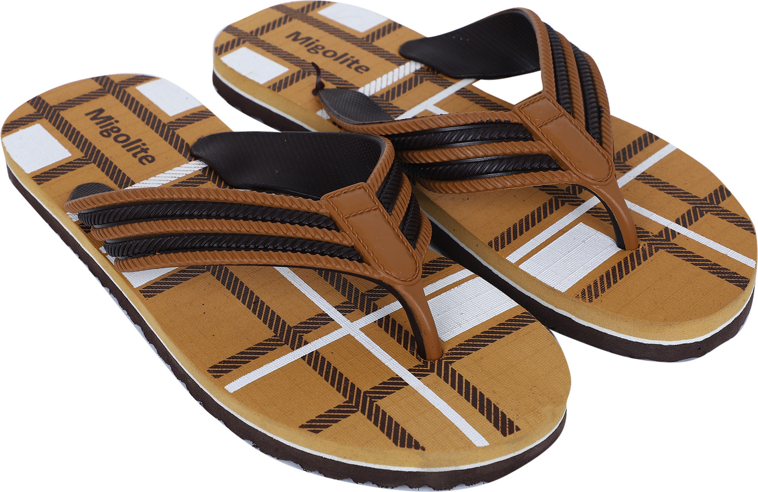 Image of MIGOLITE Men Migolite Men s Stylish Checked Flip Flops Soft Sole Casual Comfort Slippers