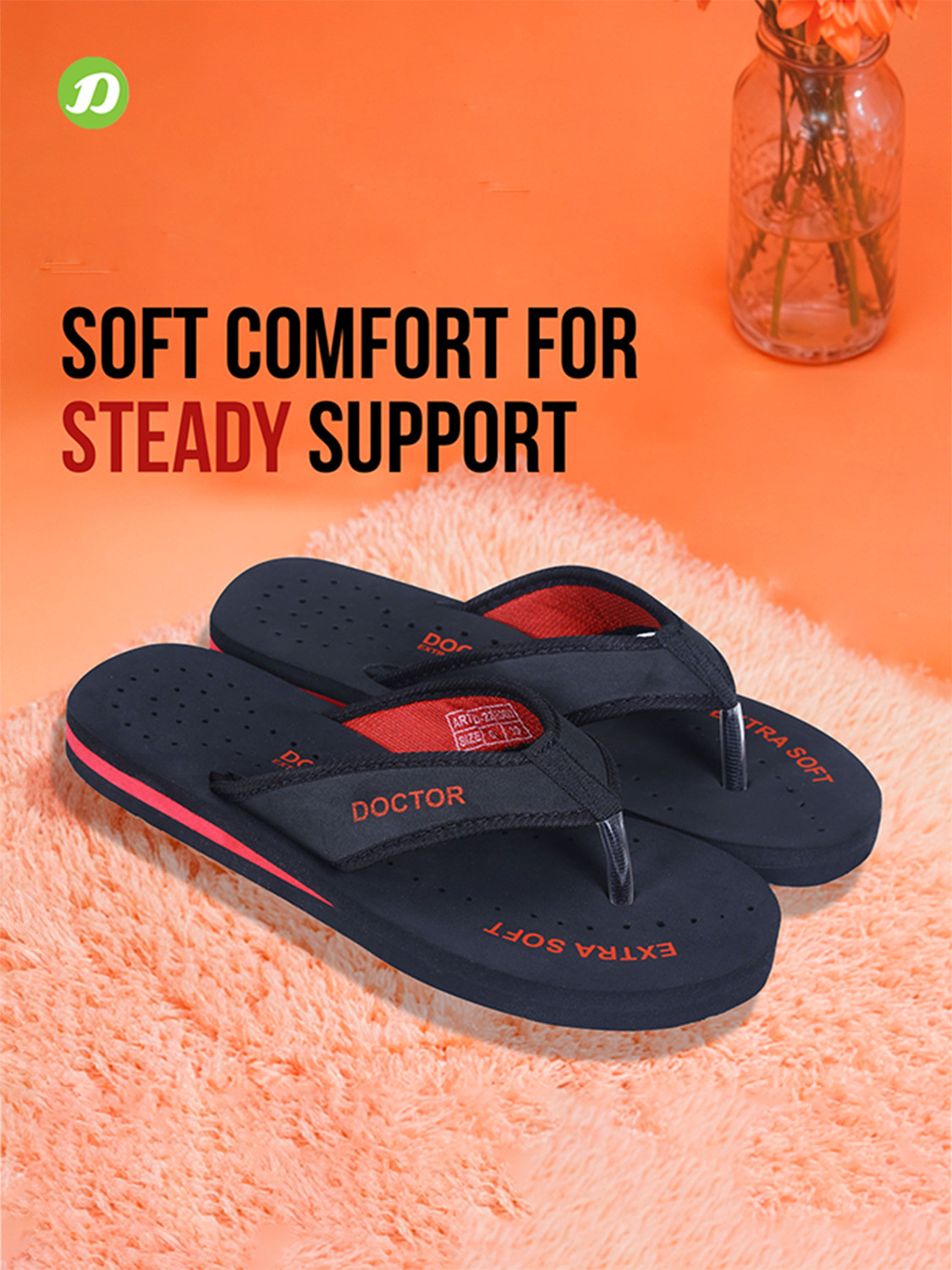 Image of DOCTOR EXTRA SOFT Women Doctor Slippers for Women Orthopedic Diabetic Pregnancy Dr Chappals & House D-22 Slippers