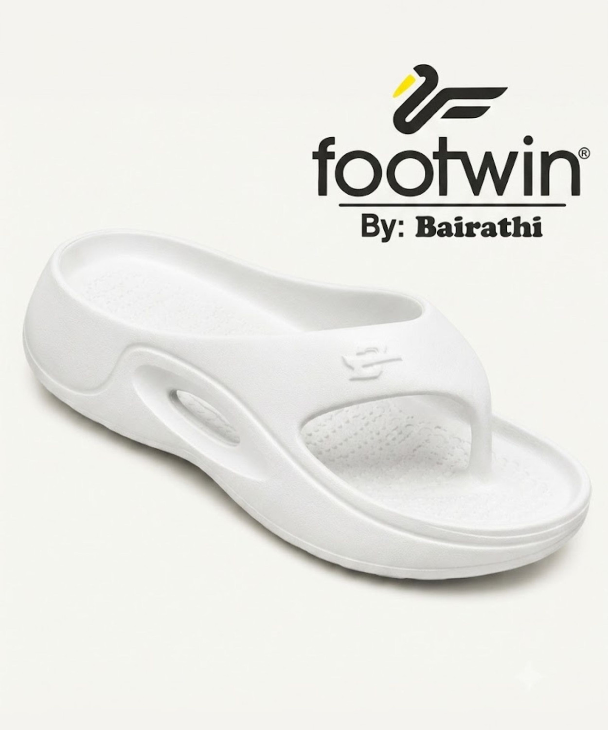 Image of Footwin Men Flip Flops (White, 9)