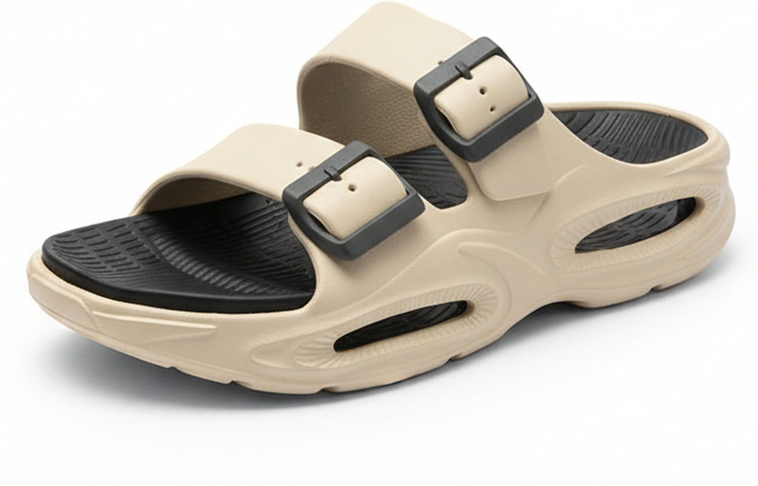Image of Smoothlite Soft EVA Double Strap Sandals|Adjustable Buckle|Lightweight Anti-Slip Sandals Men Flats